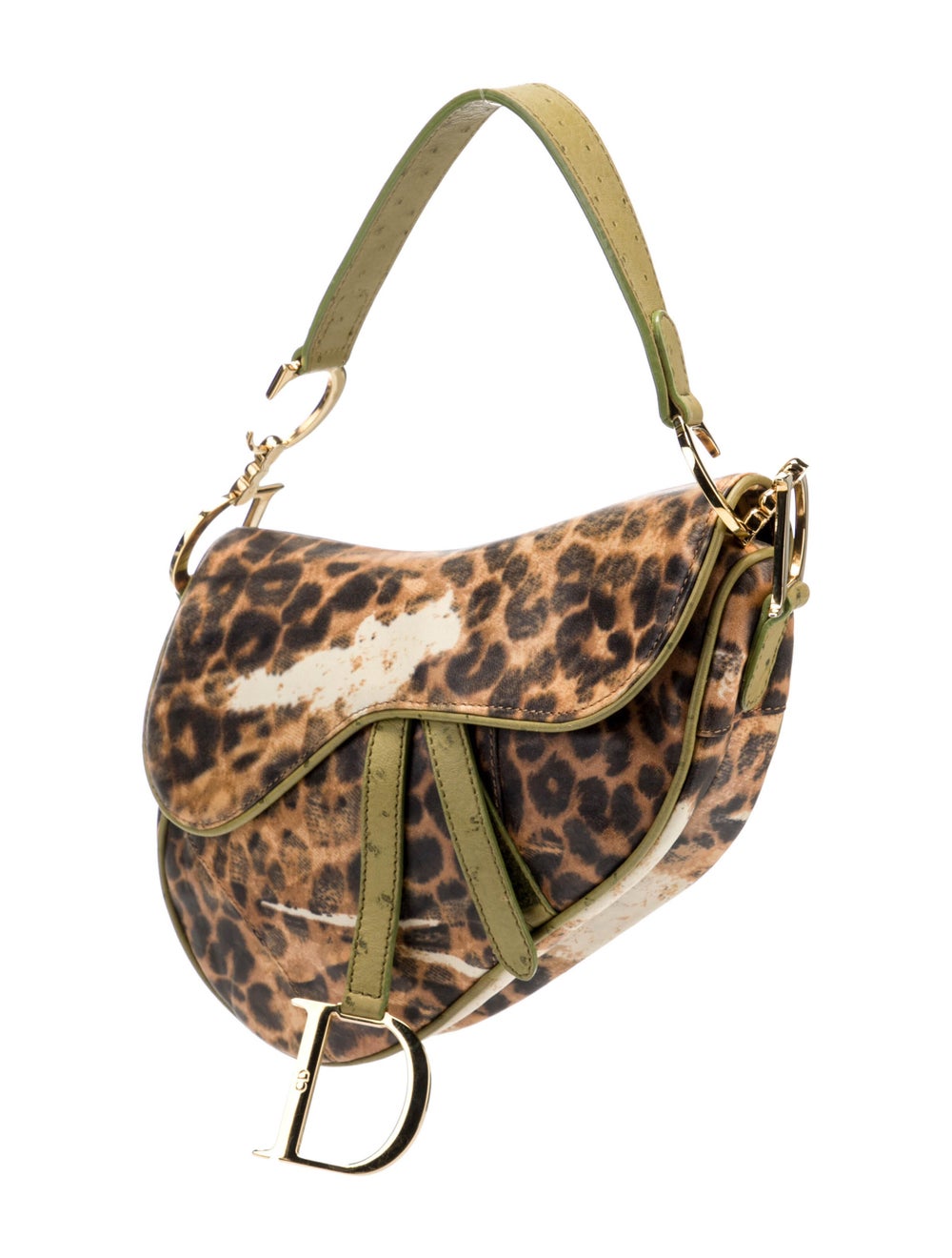 Christian Dior Vintage Leopard Print Mini Saddle Bag Gem