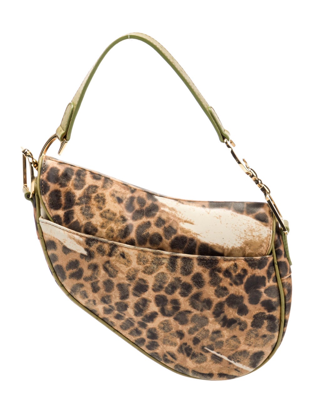 Christian Dior Vintage Leopard Print Mini Saddle Bag Gem