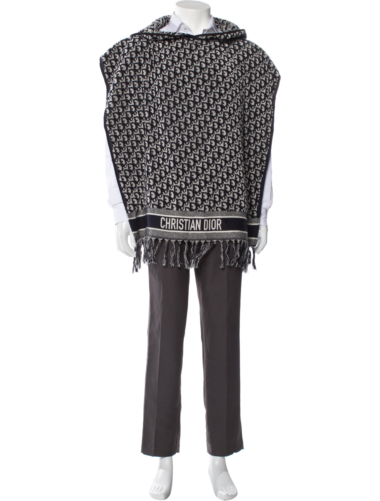 CHRISTIAN DIOR グレー ポンチョ Christian Dior Printed Poncho - Blue Outerwear, Clothing
