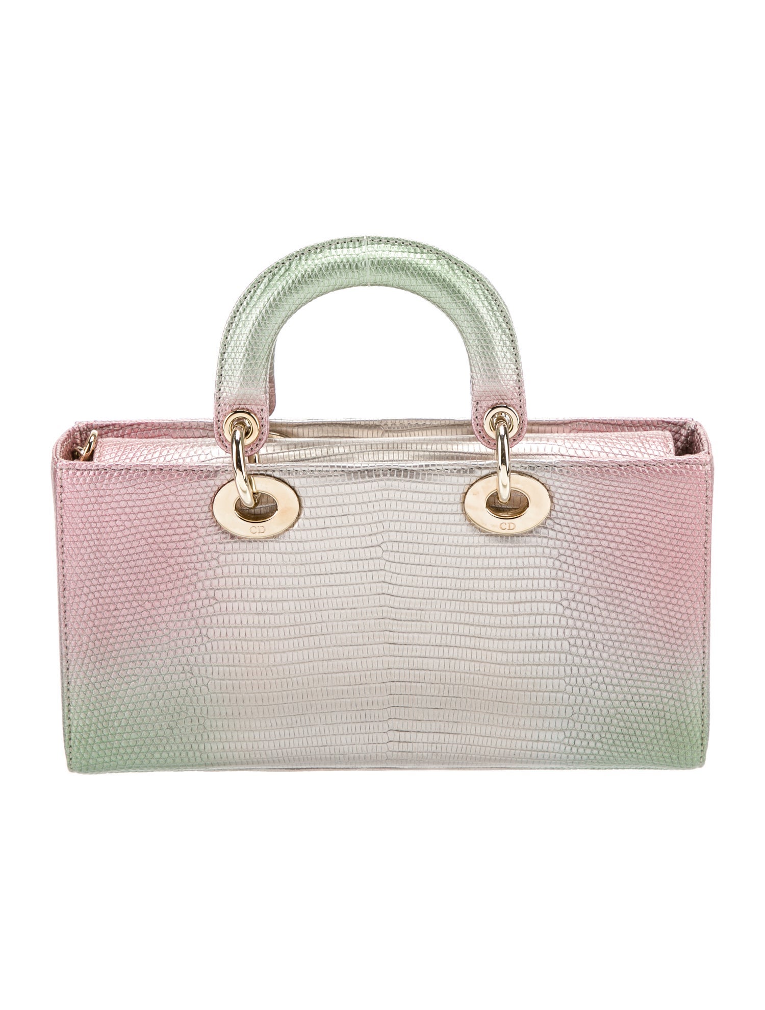 バッグ christianDior Christian Dior 2022 Medium Ombre Lizard Lady D-joy Bag - Neutrals