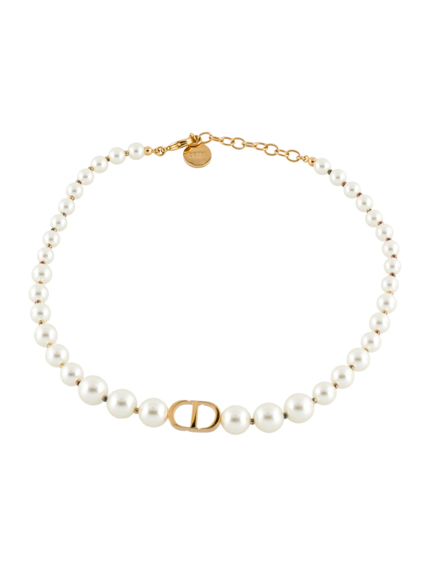 Vivienne Westwood Neysa Faux Pearl Choker Necklace White, Brass