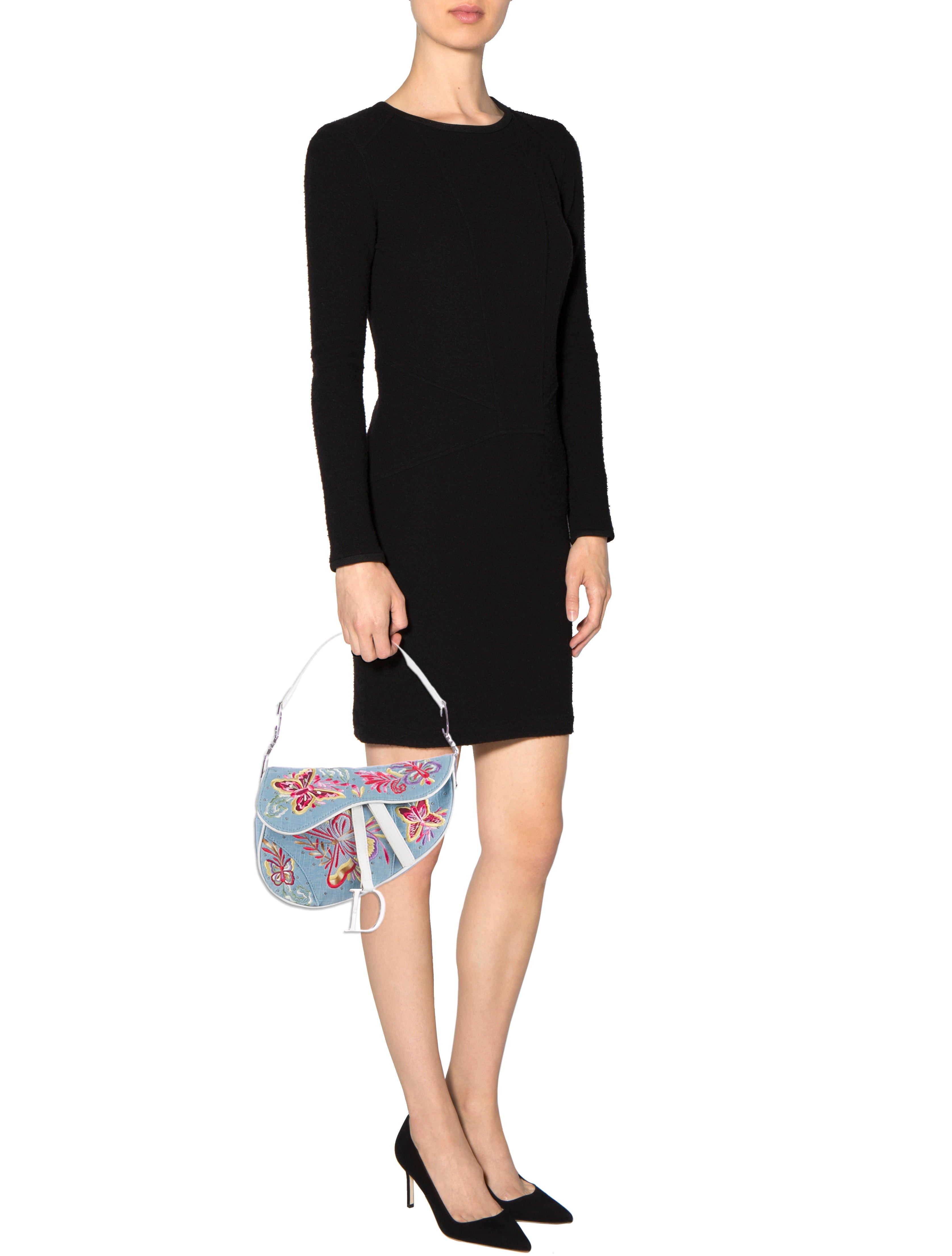 Christian Dior Butterfly Saddle Bag Blue Shoulder Bags, Handbags