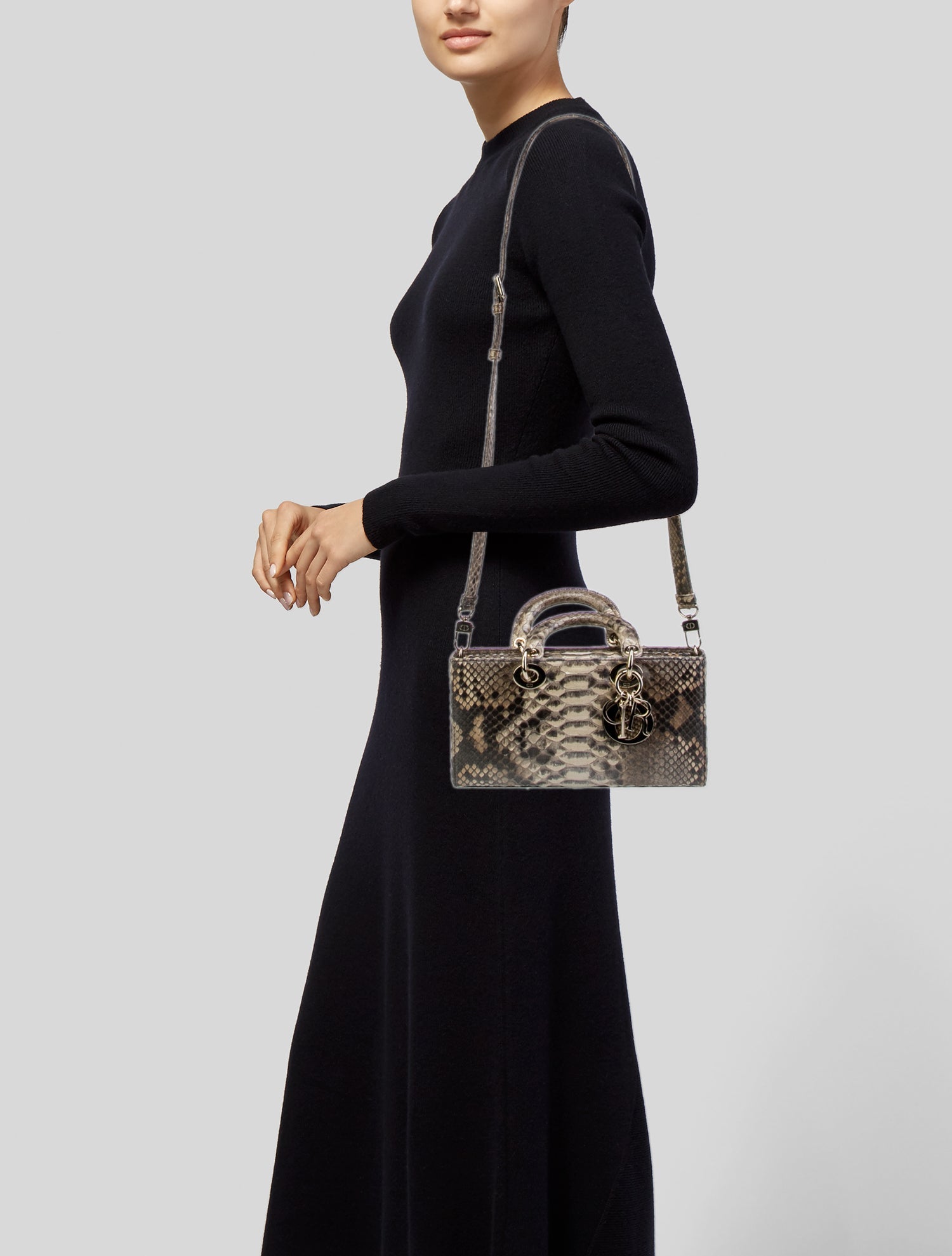 Christian Dior Python Lady D-Joy Bag - Neutrals Handle Bags