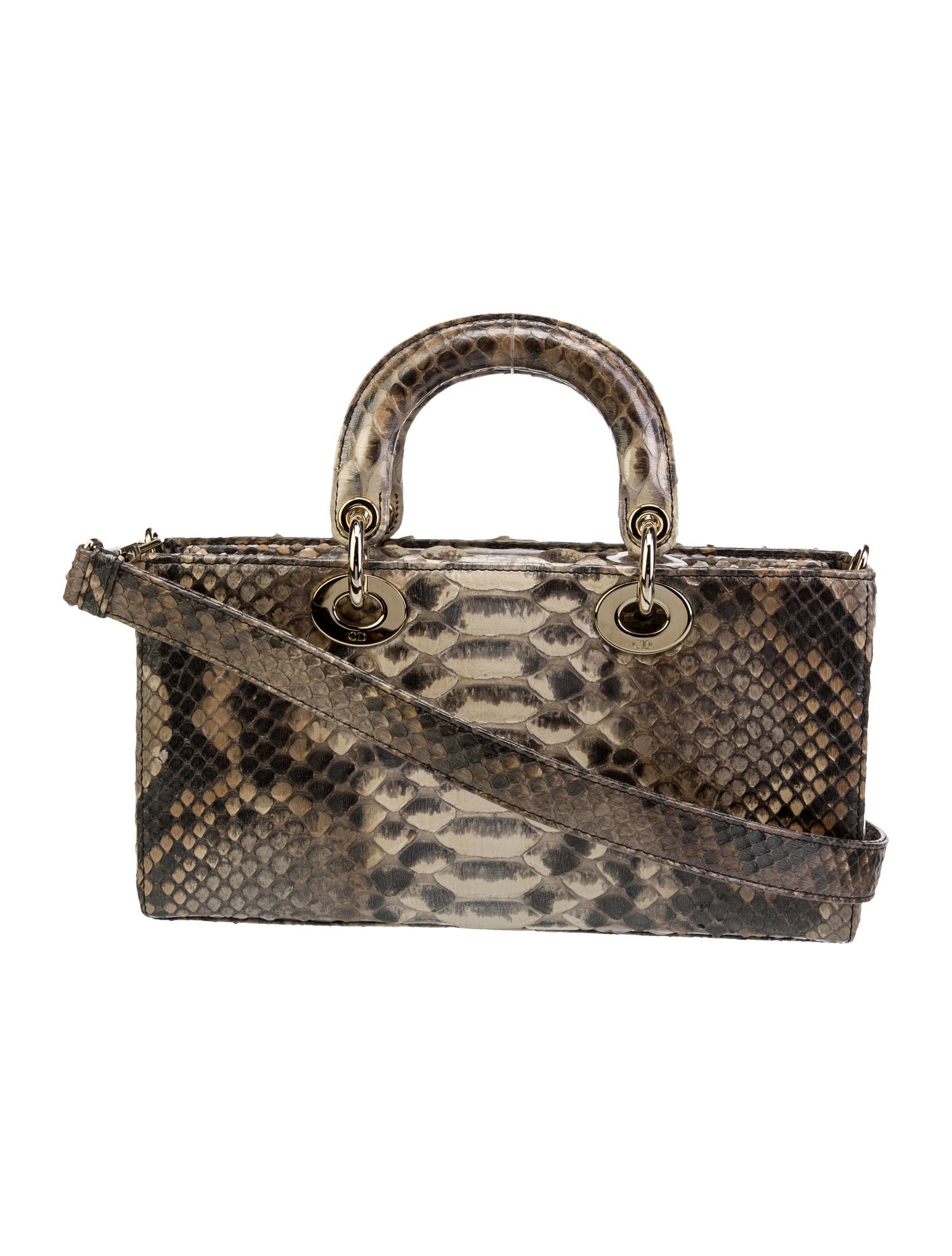 Christian Dior Python Lady D-Joy Bag - Neutrals Handle Bags