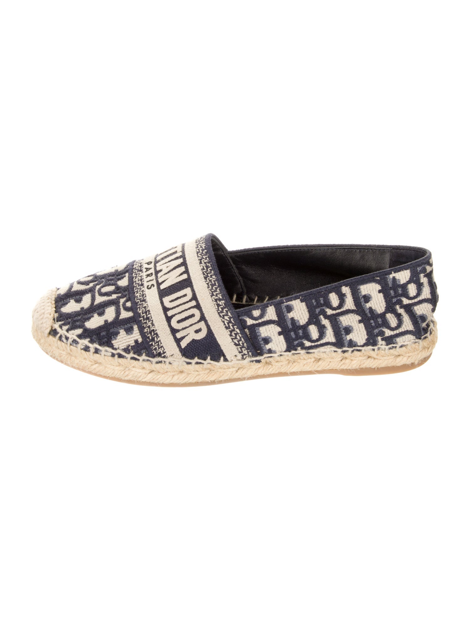 Christian Dior Canvas Printed Espadrilles - Blue Flats
