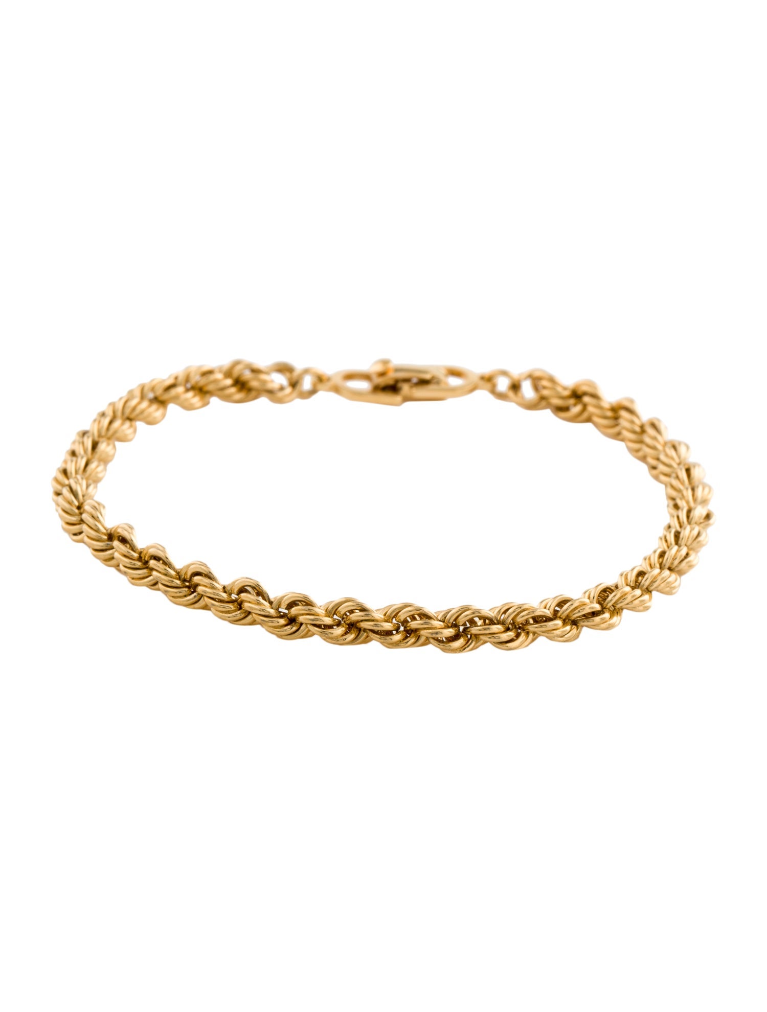 Christian Dior Vintage Rope Chain Link Bracelet GoldPlated Link