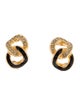 Christian Dior Enamel & Crystal Link Clip-On Earrings