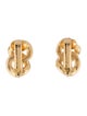 Christian Dior Enamel & Crystal Link Clip-On Earrings