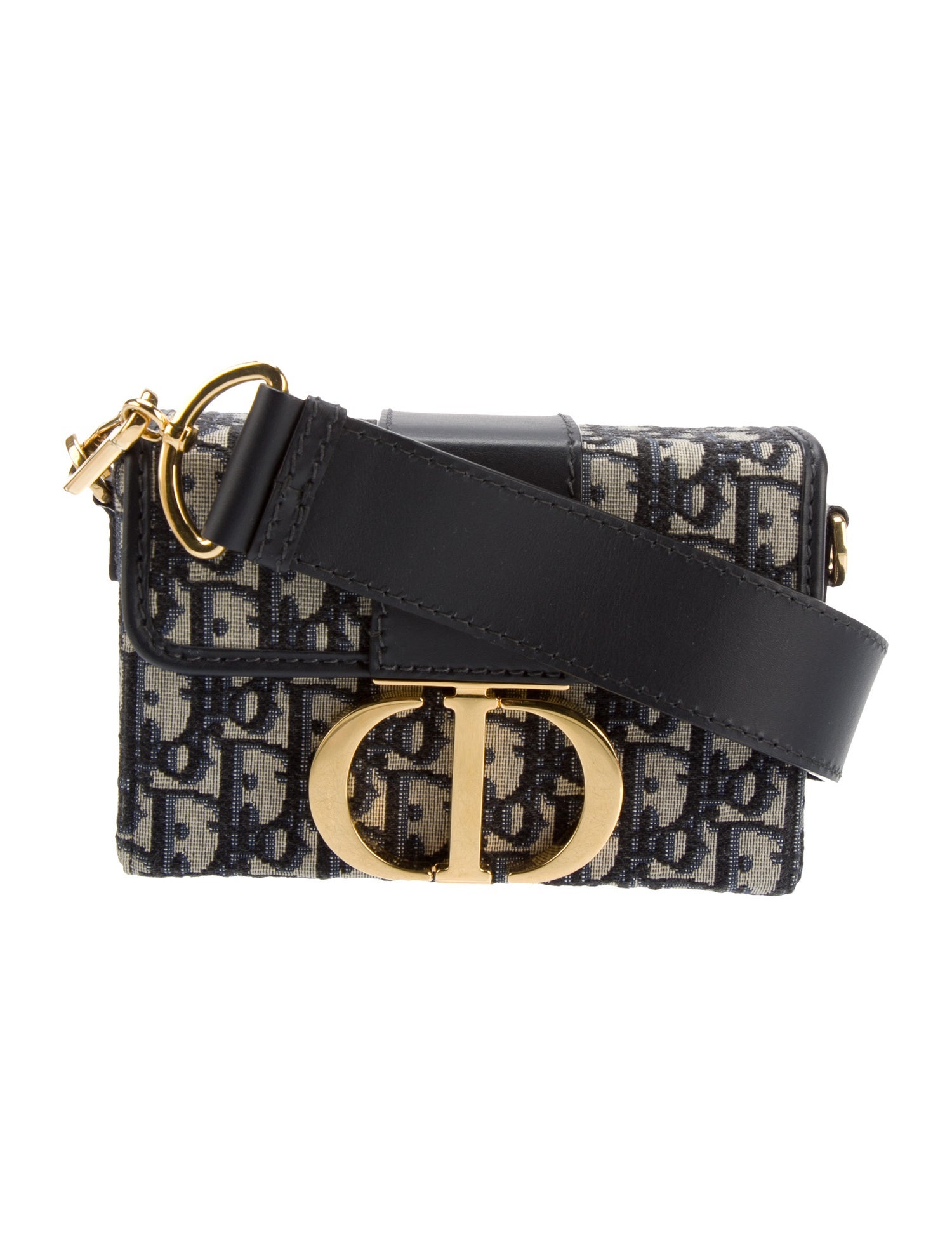 Christian Dior Oblique 30 Montaigne Blue Crossbody Bags, Handbags