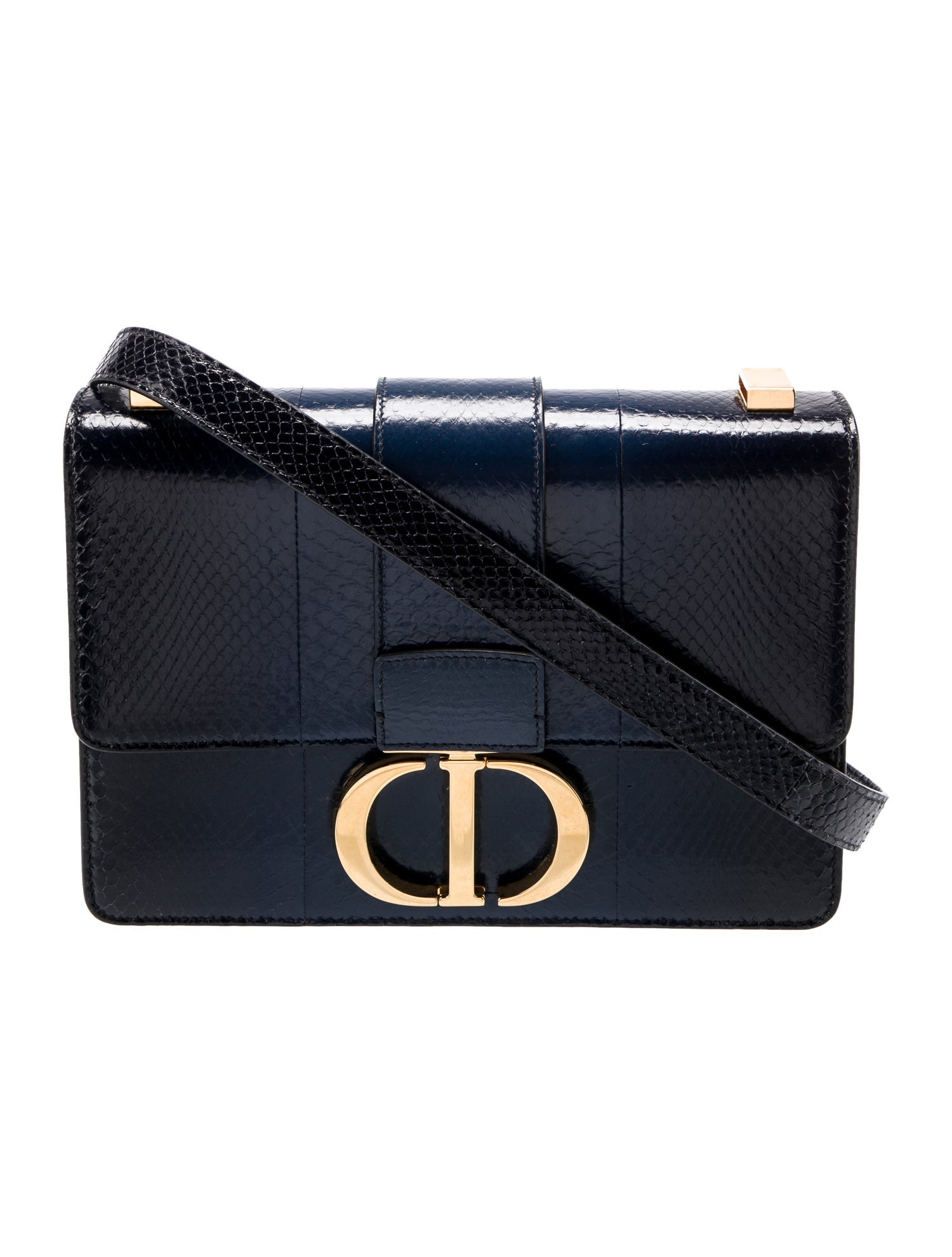 Christian Dior Python 30 Montaigne Bag Blue Crossbody Bags, Handbags