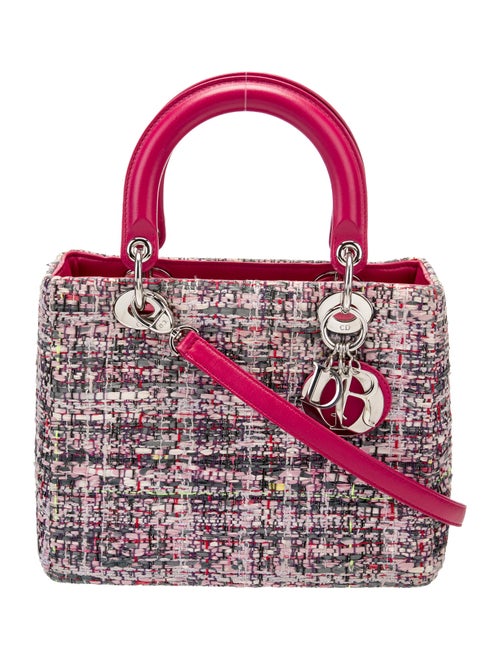 Christian Dior Medium Tweed Cannage Lady Dior Bag