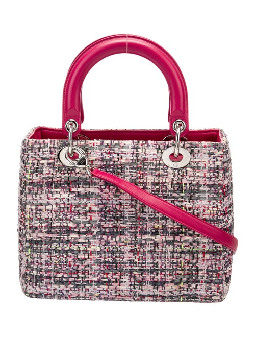 Christian Dior Medium Tweed Cannage Lady Dior Bag