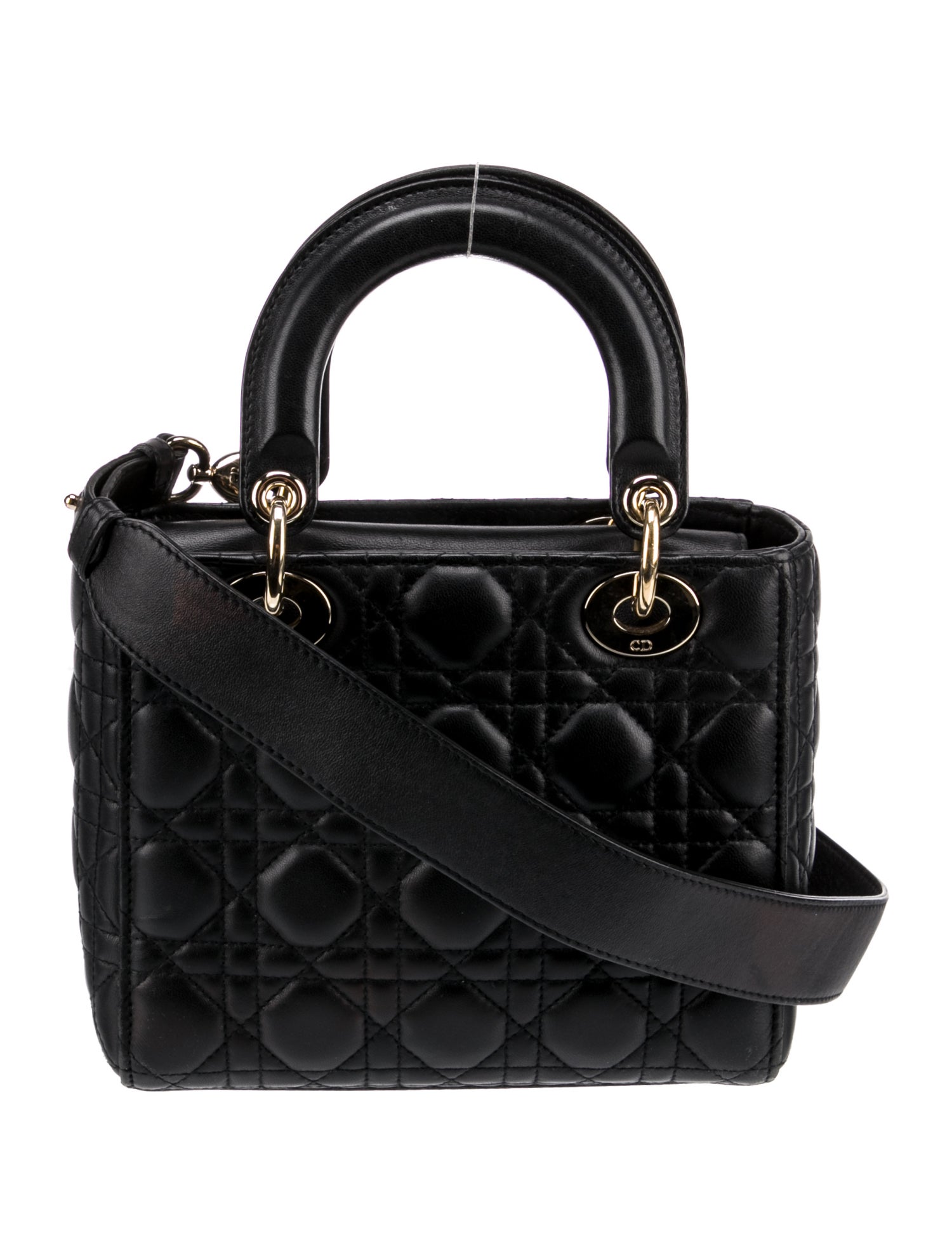 Christian Dior 2021 Small Cannage Lady Dior Bag - Black Handle