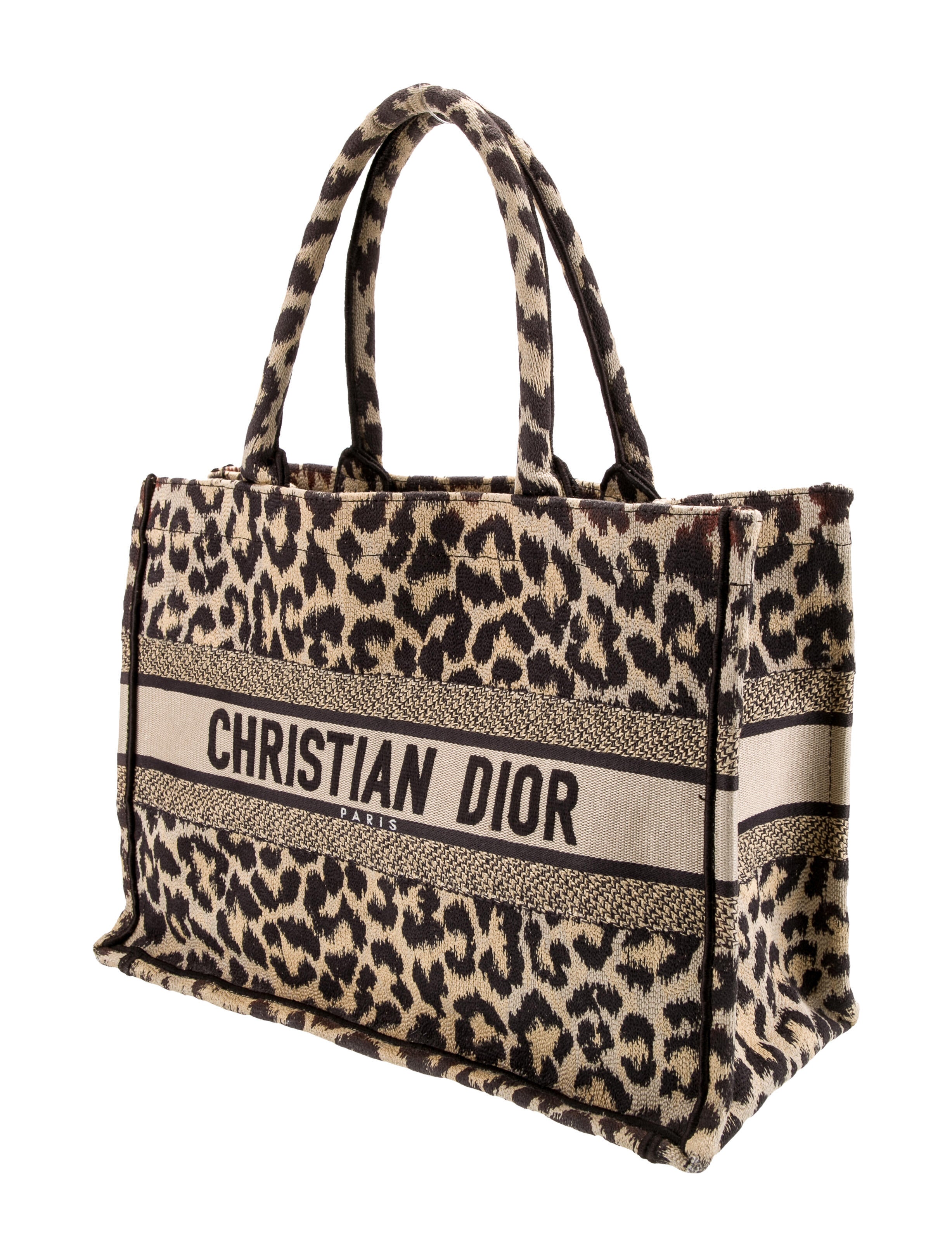 Christian Dior Medium Leopard Mizza Book Tote - Neutrals Totes