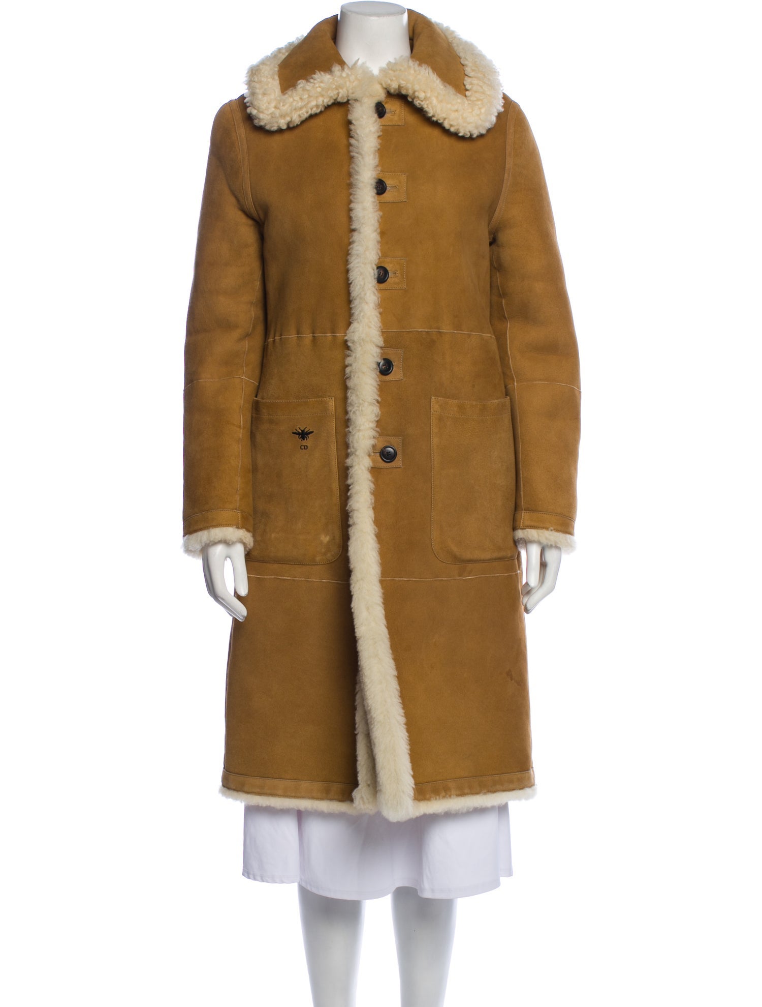 Christian Dior Lamb Leather Coat Brown Coats, Clothing CHR403694