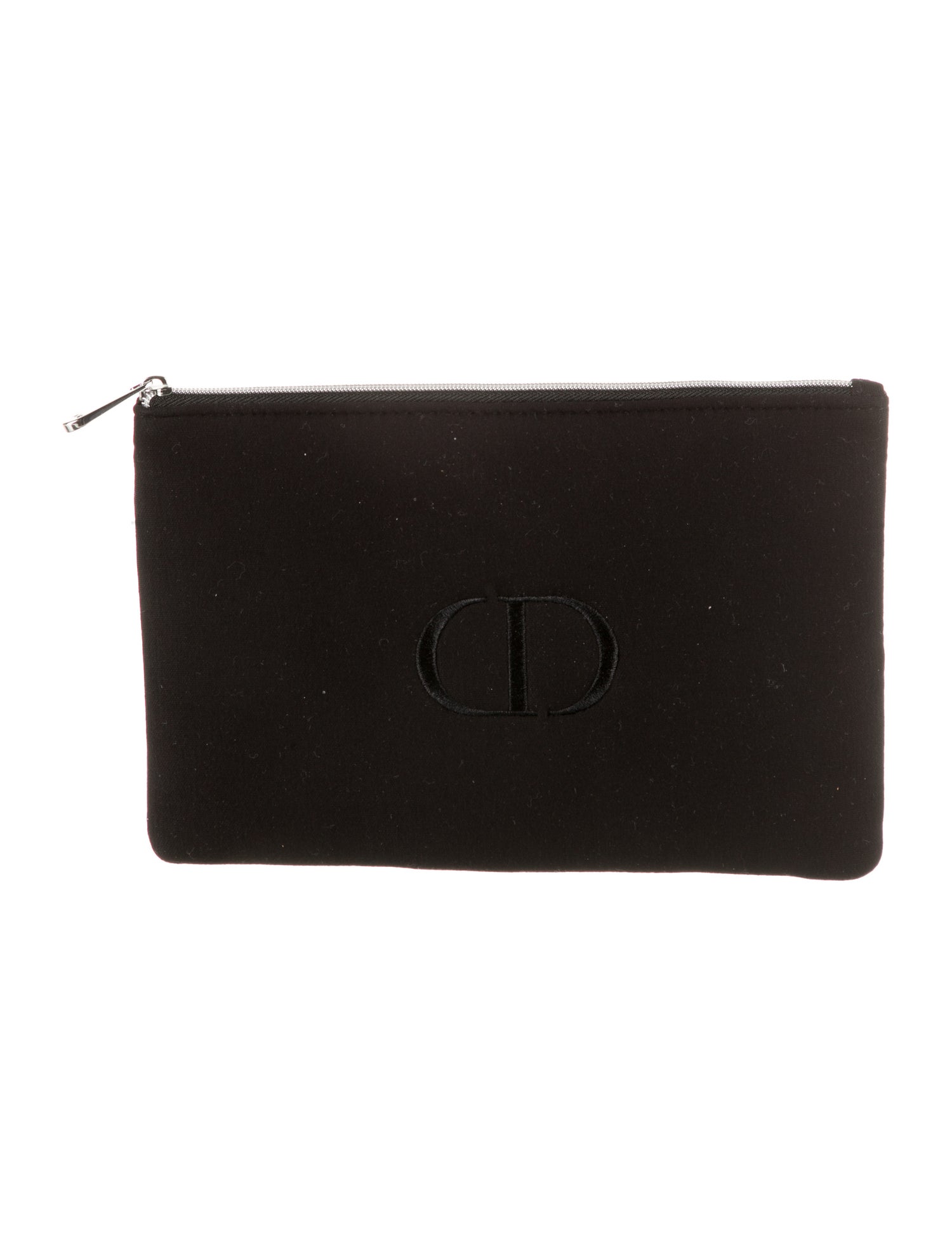 Christian Dior Embroidered Cosmetic Bag Black Cosmetic Bags