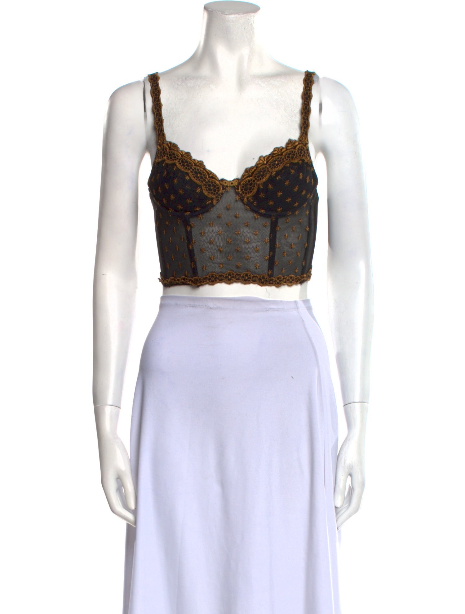 Christian Dior Floral Print V-Neck Crop Top