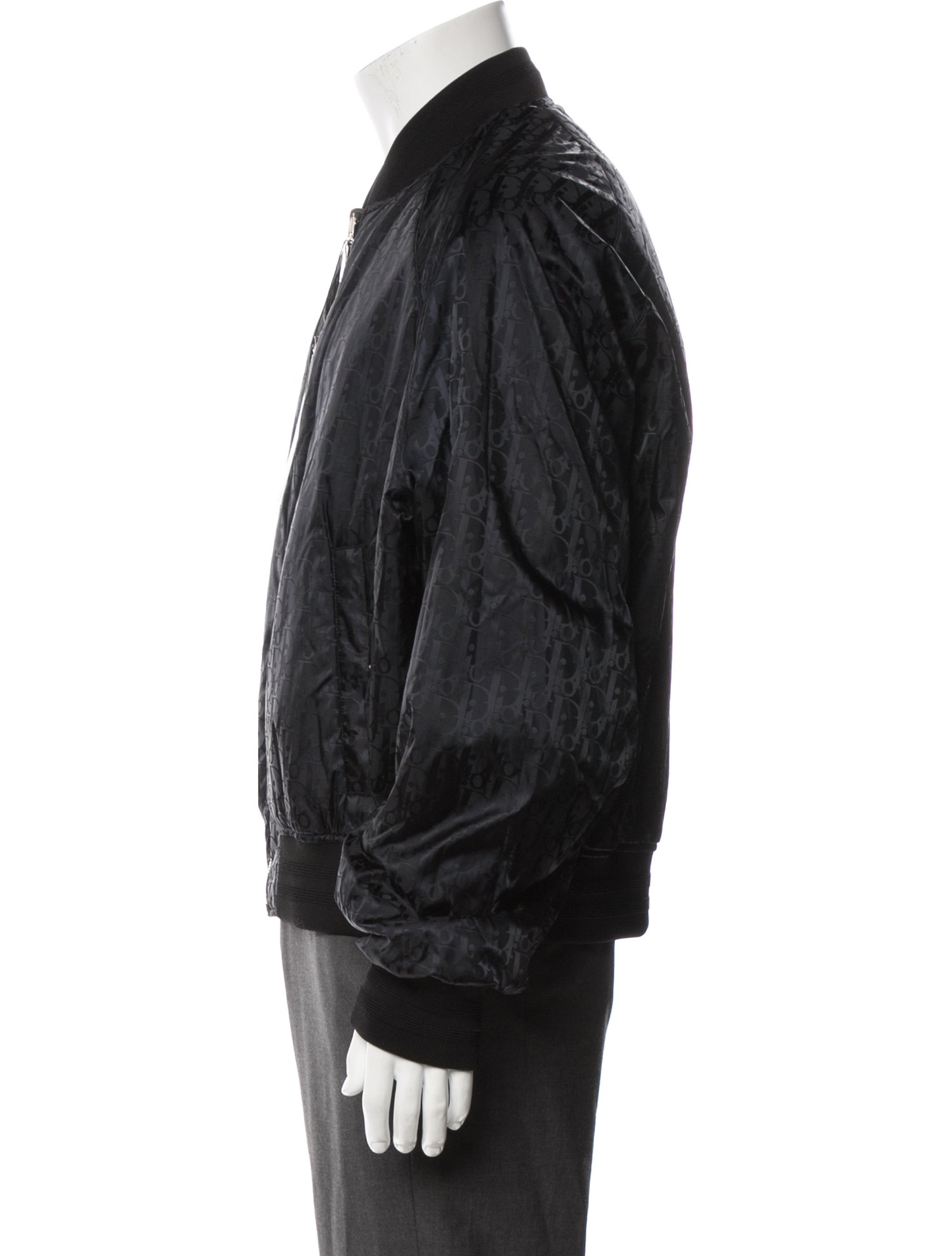 Christian Dior 2021 Oblique Jacquard Bomber Jacket - Black