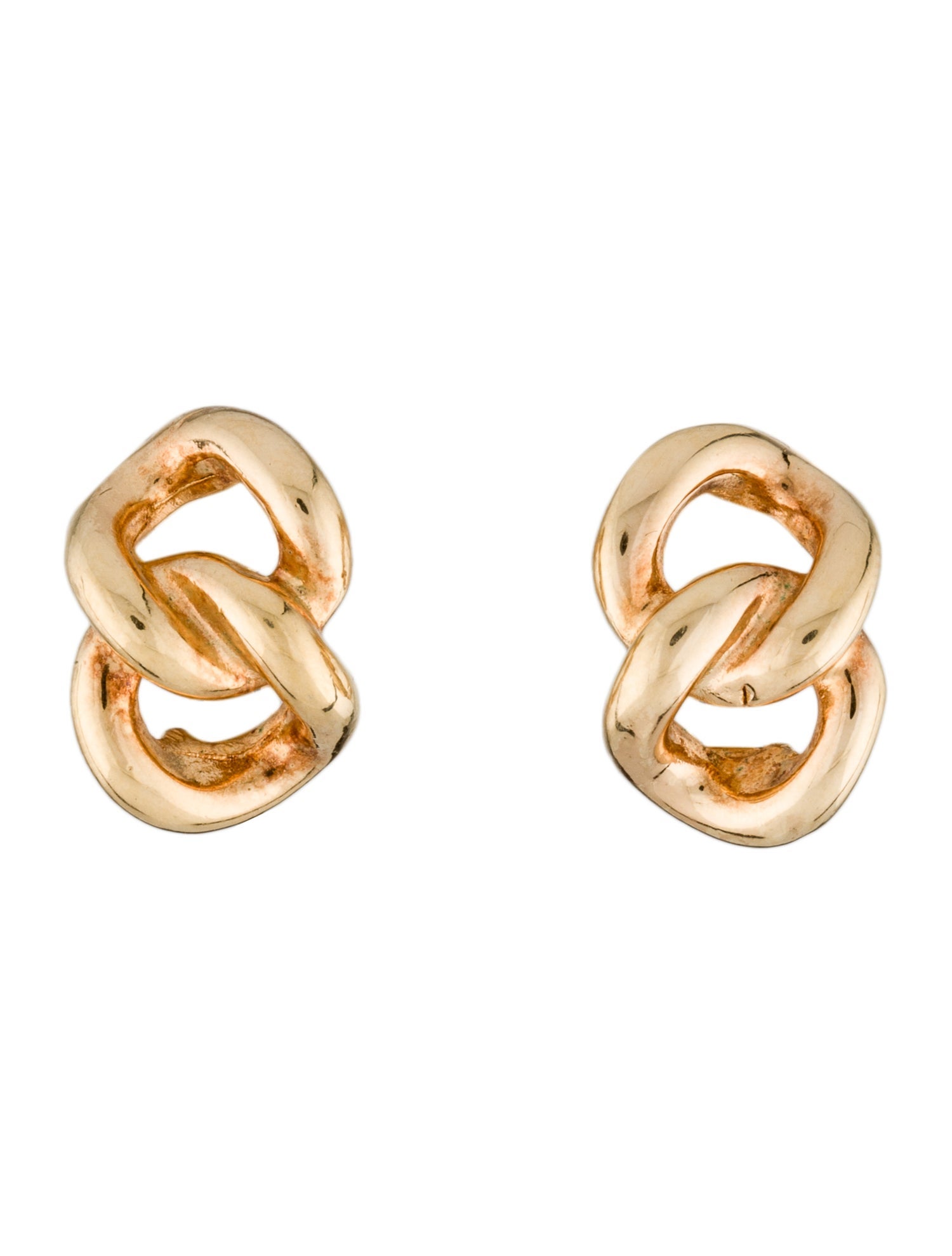 Christian Dior Vintage Chain Link Clip On Earrings GoldPlated Clip