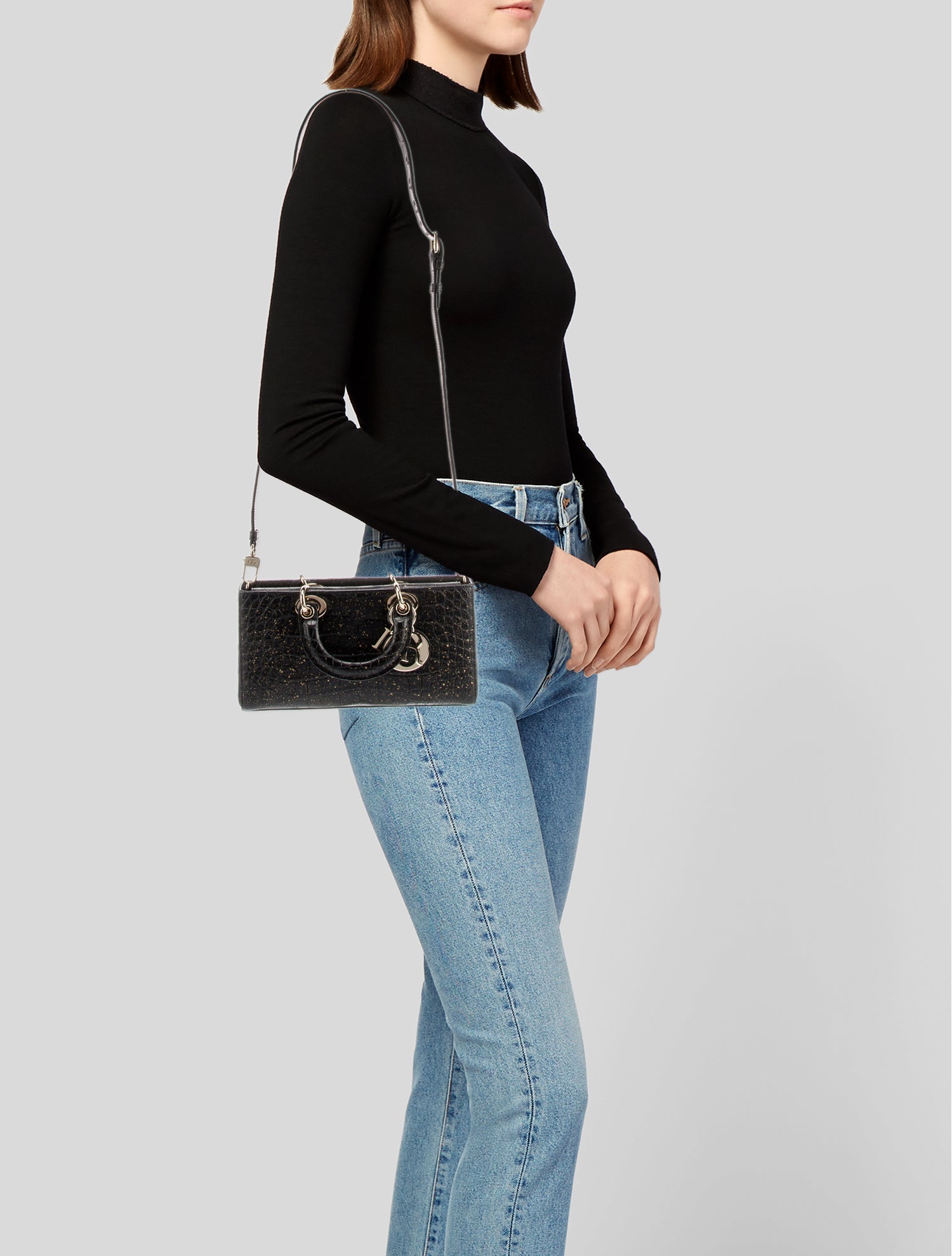 Christian Dior Crocodile Lady D-Joy - Black Handle Bags, Handbags