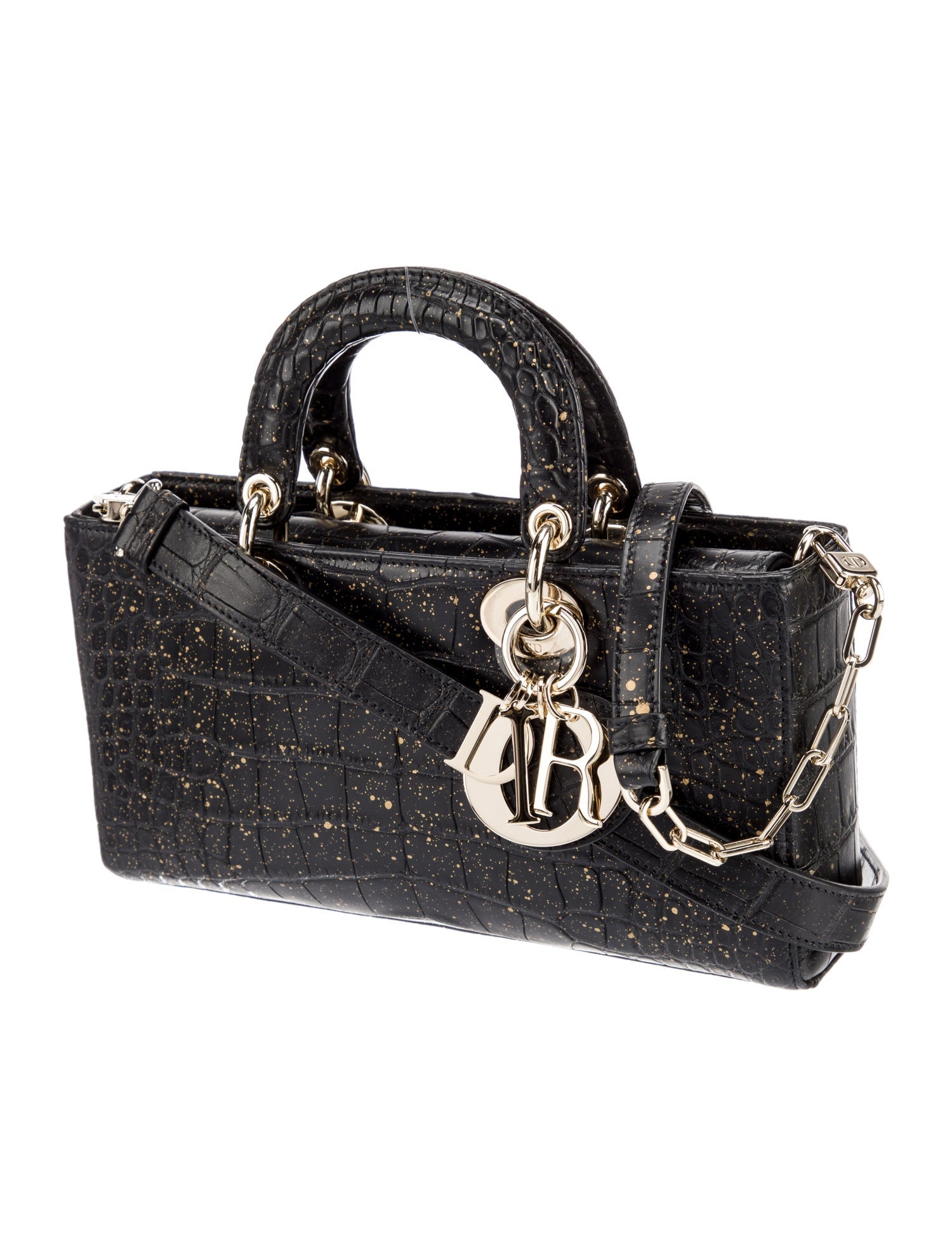 Christian Dior Crocodile Lady D-Joy - Black Handle Bags, Handbags