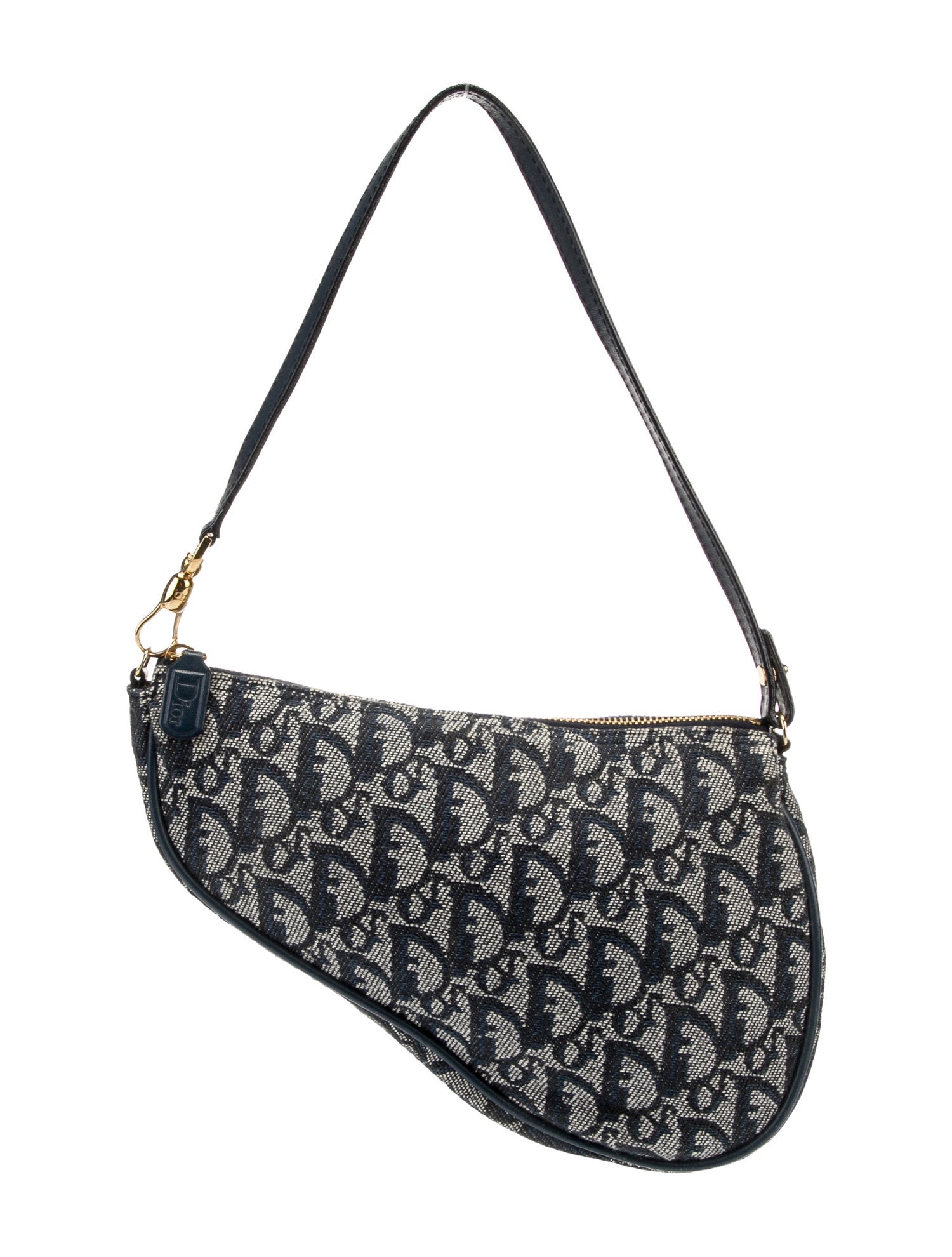 Christian Dior Vintage Speedway Mini Saddle Bag Blue Shoulder Bags