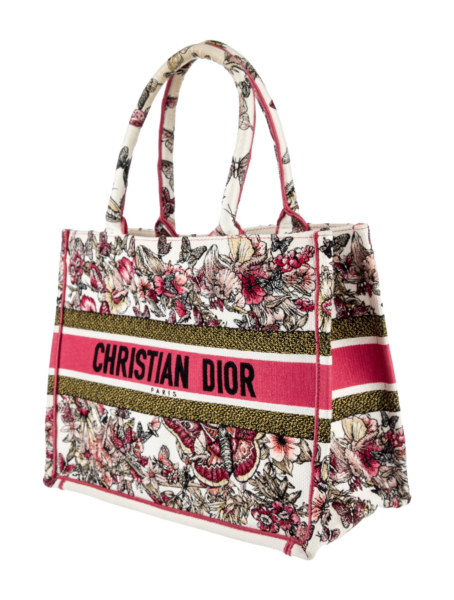 Christian Dior 2021 Medium Butterfly Book Tote - Pink Totes
