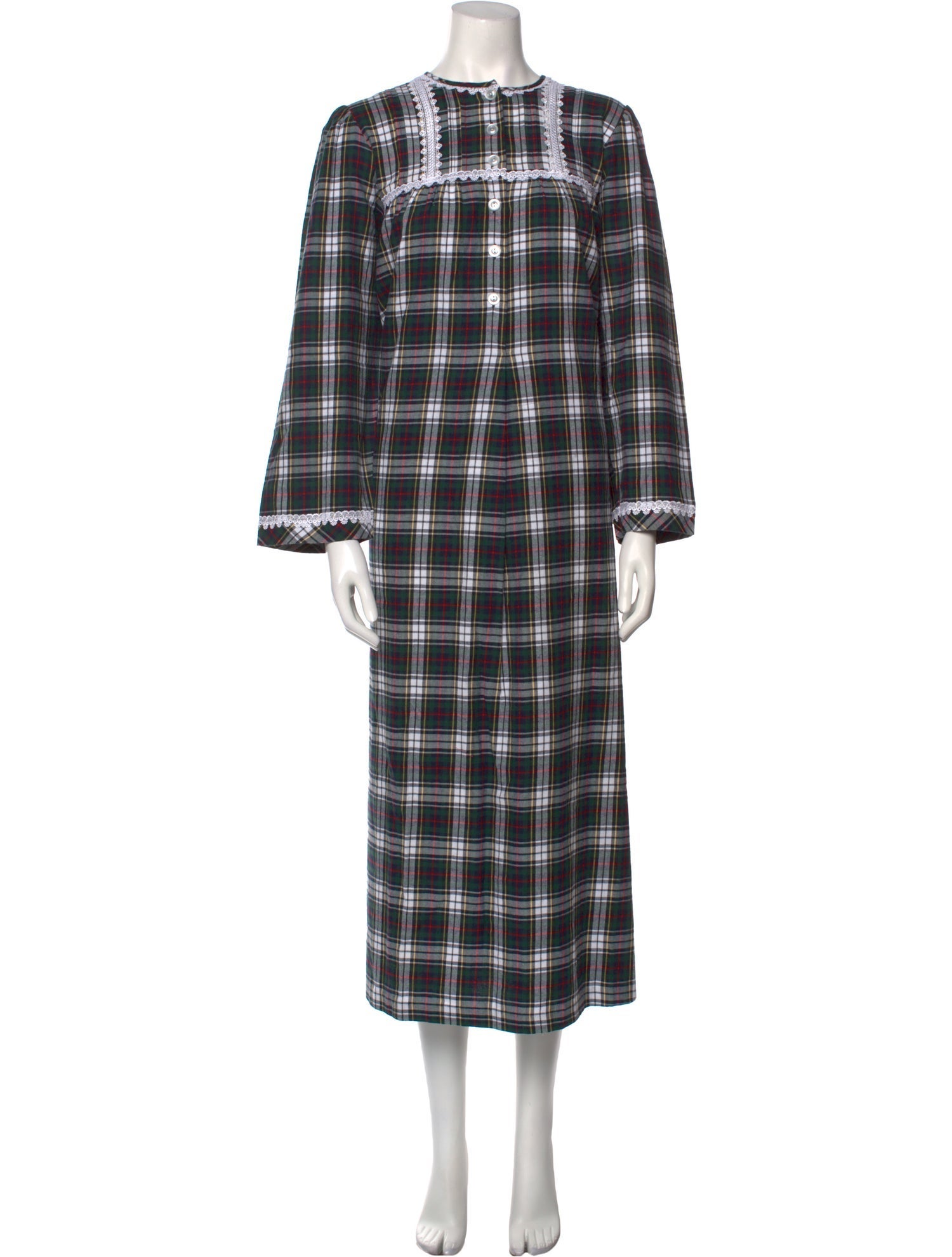 Christian Dior Plaid Print Long Dress w/ Tags