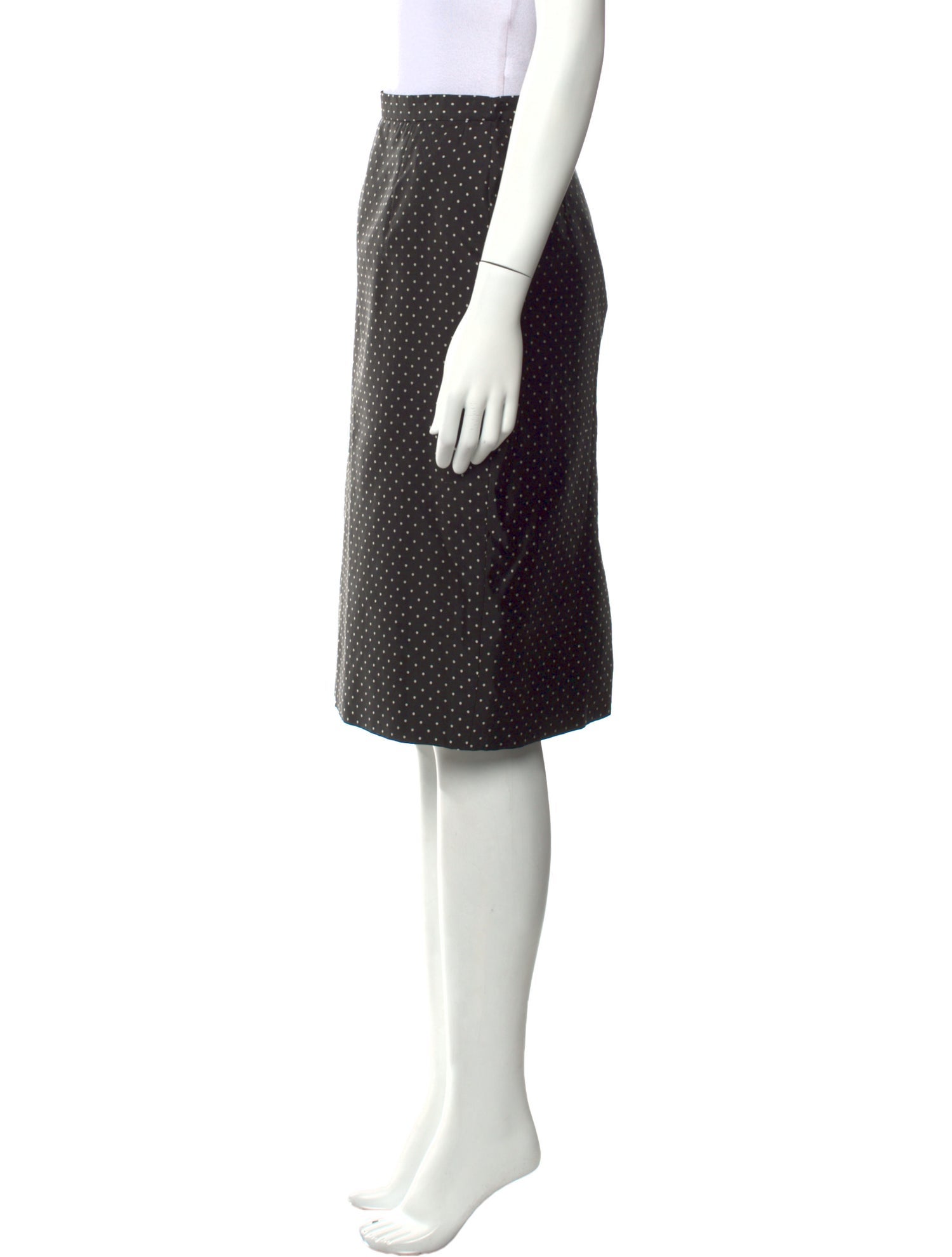 Christian Dior Polka Dot Print Knee-Length Skirt