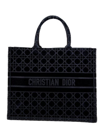 Christian Dior 2021 Large Cannage Embroidered Velvet Book Tote