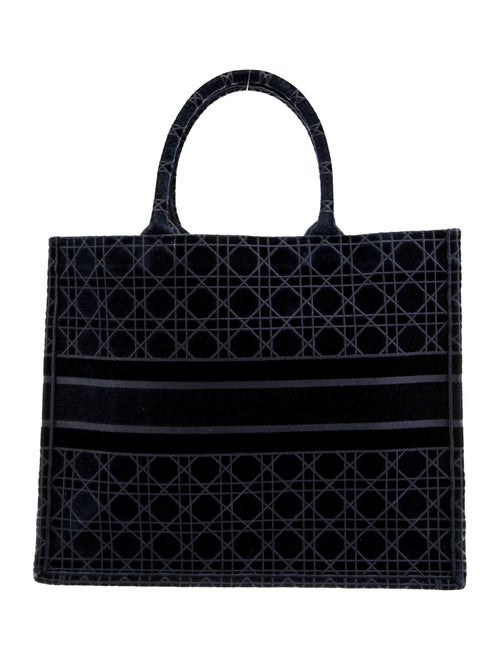 Christian Dior 2021 Large Cannage Embroidered Velvet Book Tote