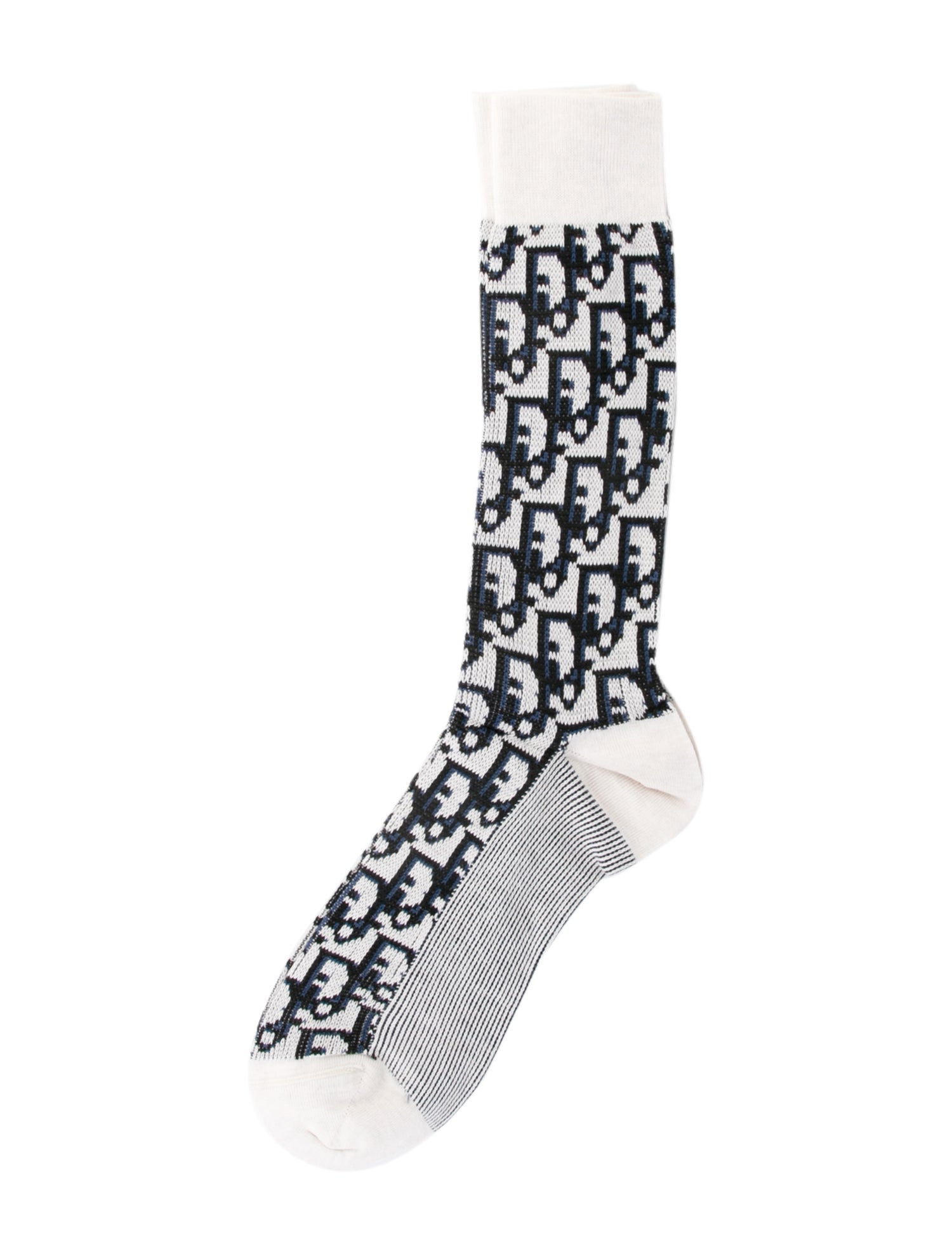 Christian Dior Oblique Knit Socks w/ Tags - Blue Hosiery