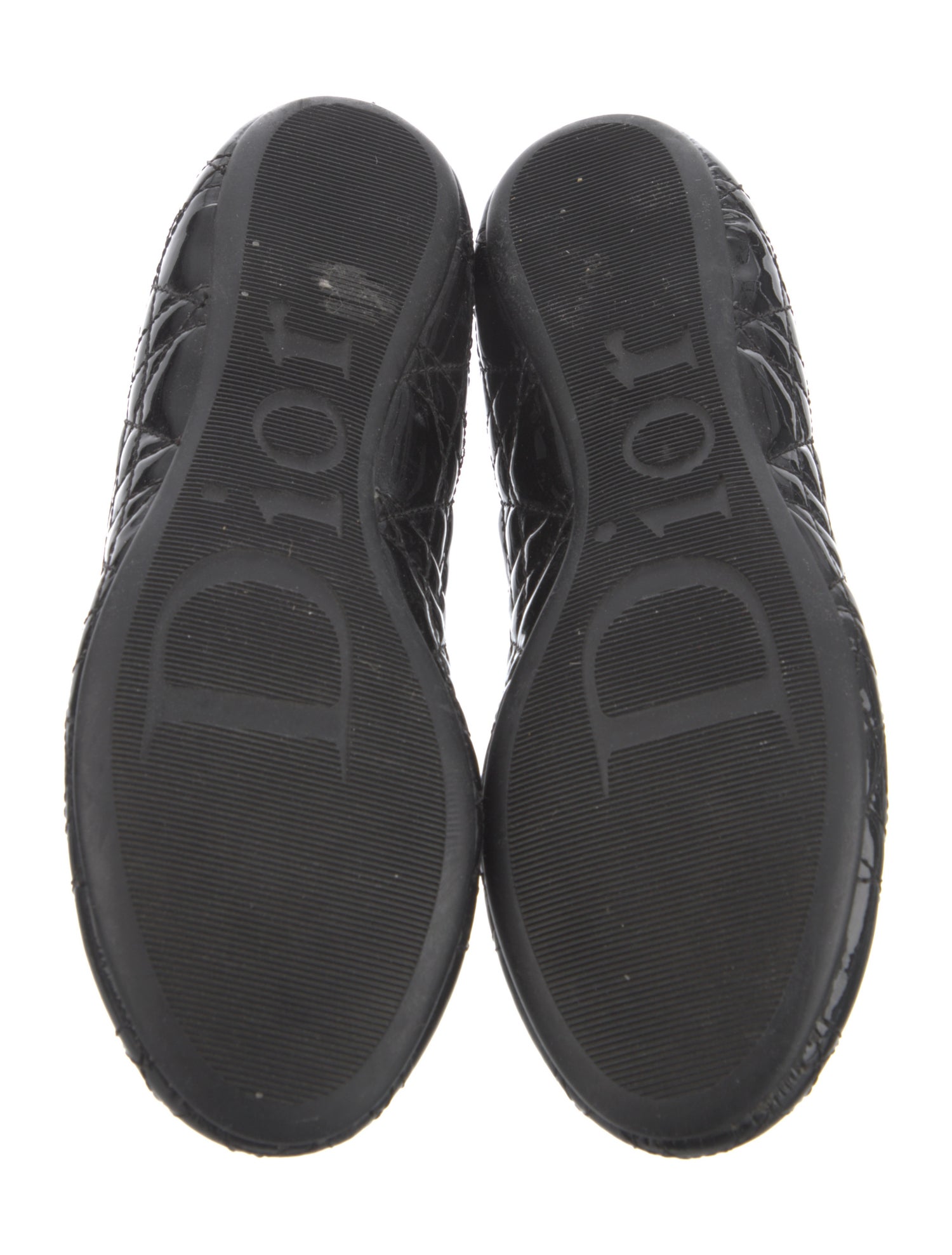 Christian Dior Cannage Pattern Patent Leather Flats