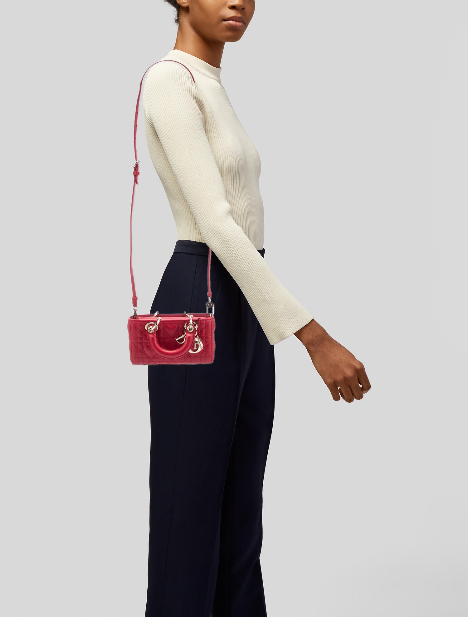 Christian Dior Lady D-Joy Micro Bag w/Tags - Red Handle Bags