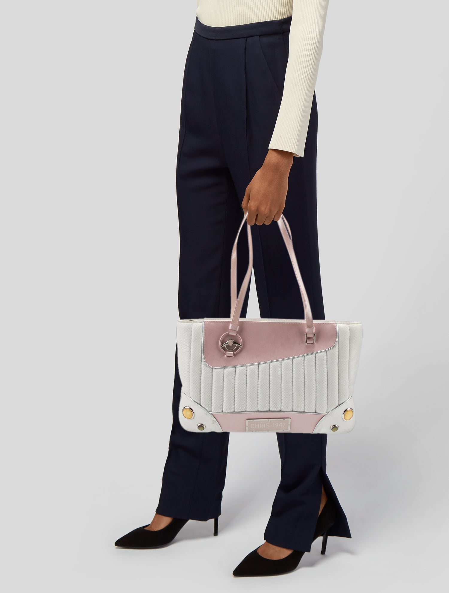 Christian Dior Montaigne 1947 Cadillac Bag - White Shoulder Bags