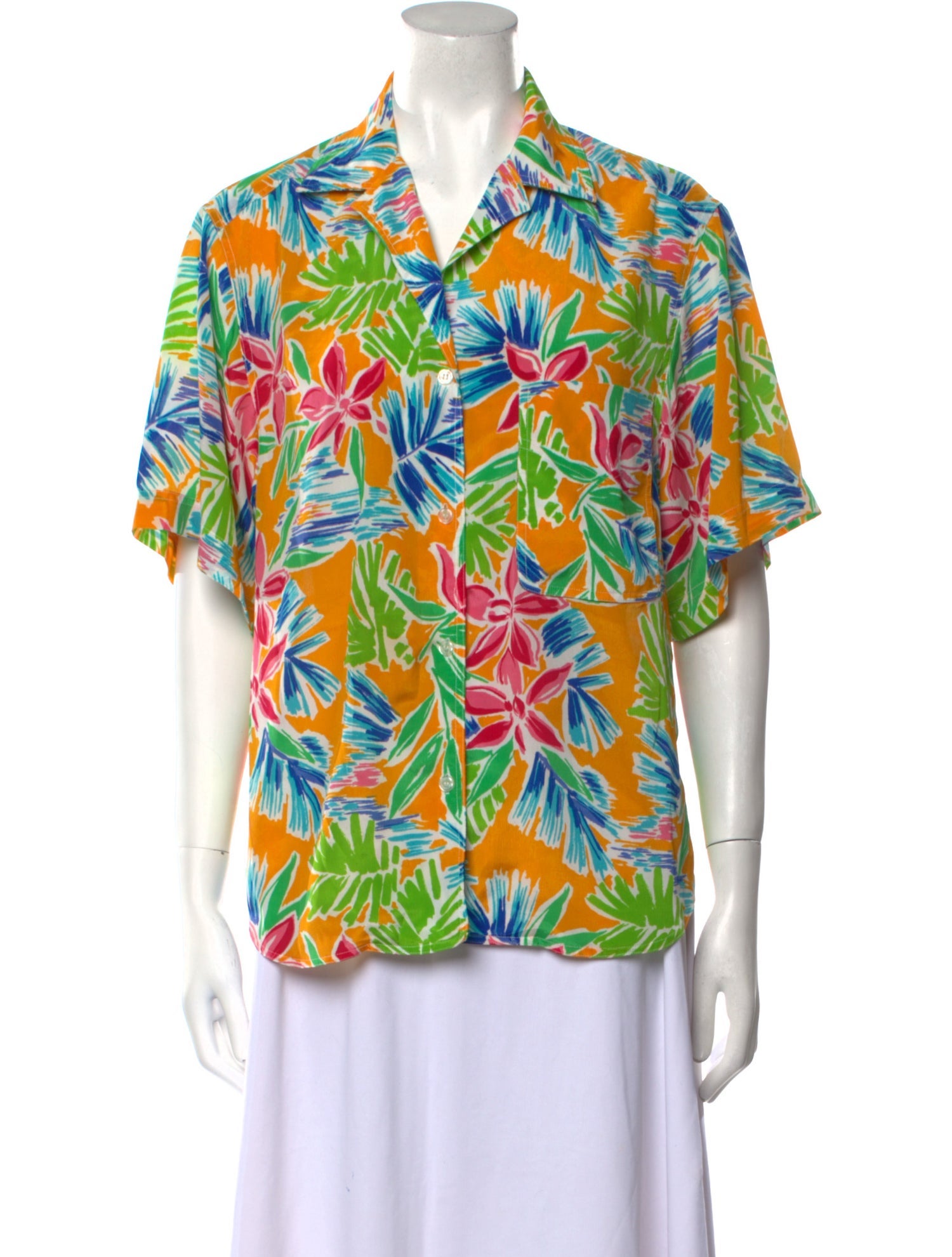 Christian Dior Vintage Floral Print Button-Up Top