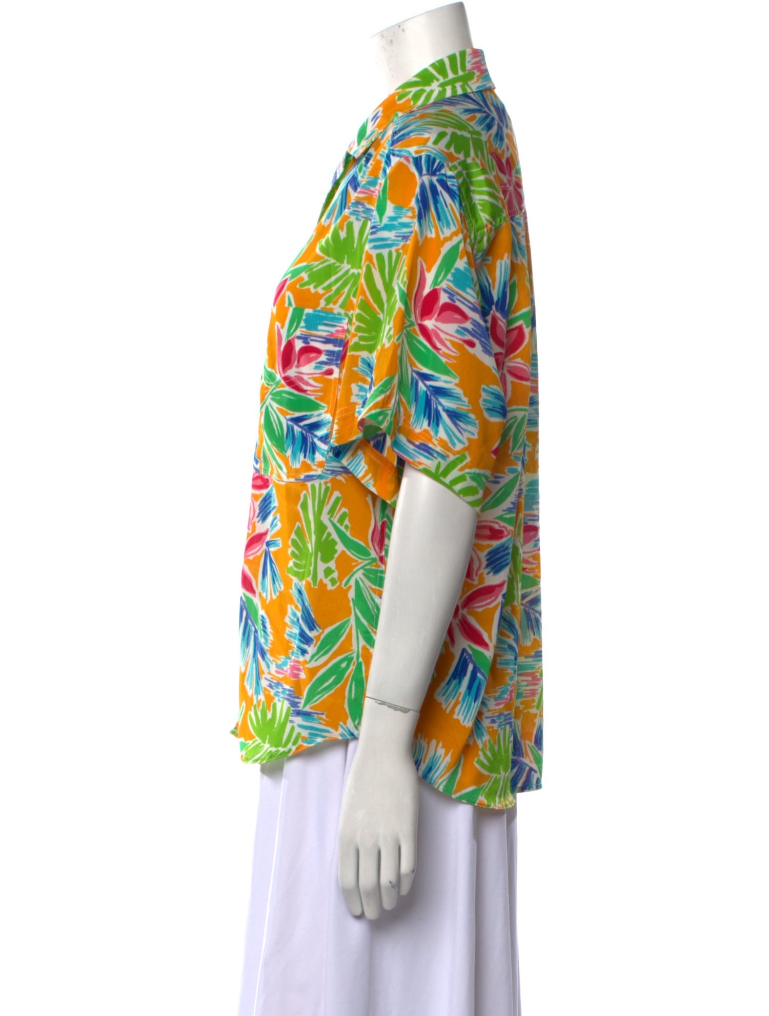 Christian Dior Vintage Floral Print Button-Up Top