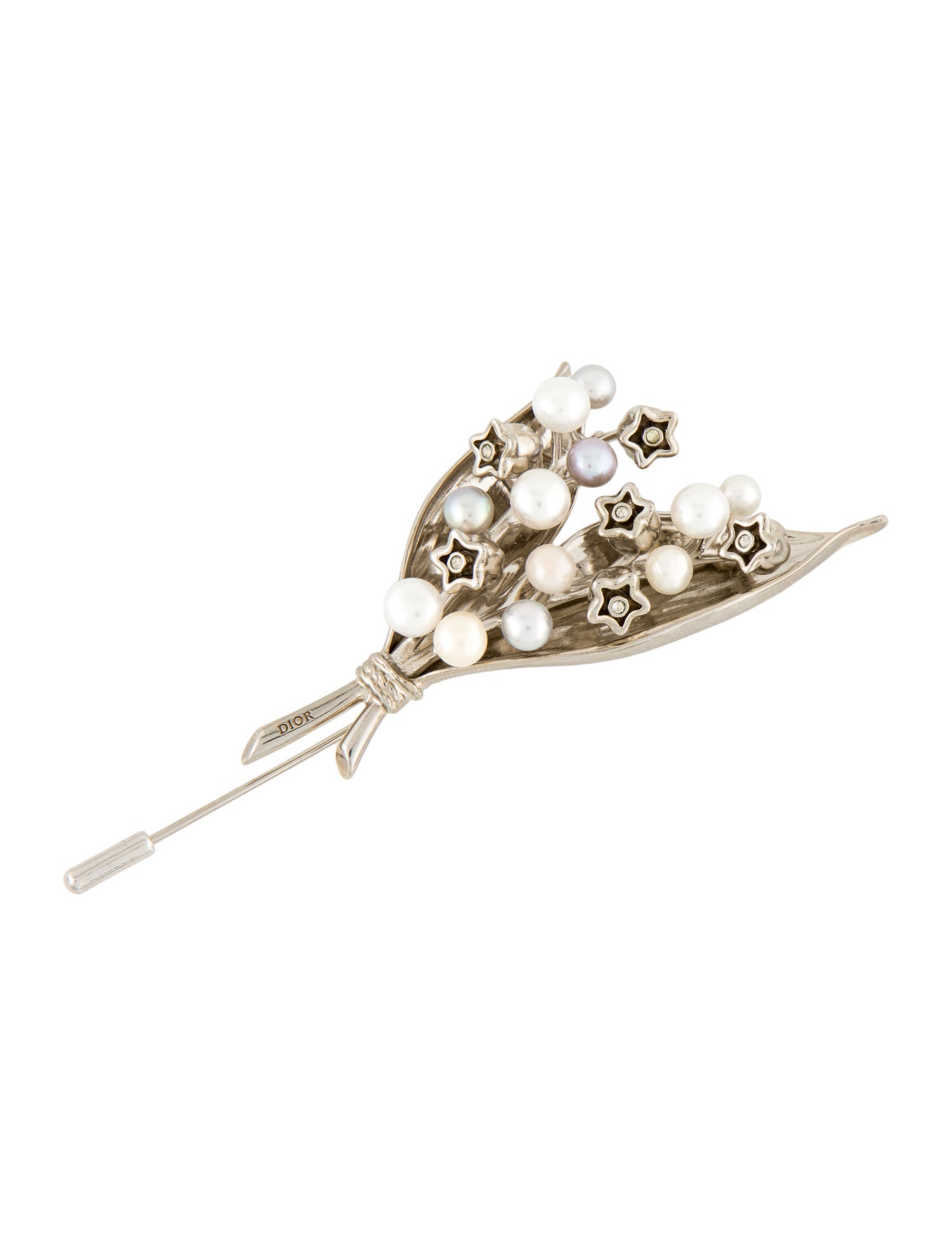 Christian Dior Pearl Lily Of The Valley Brooch Pin