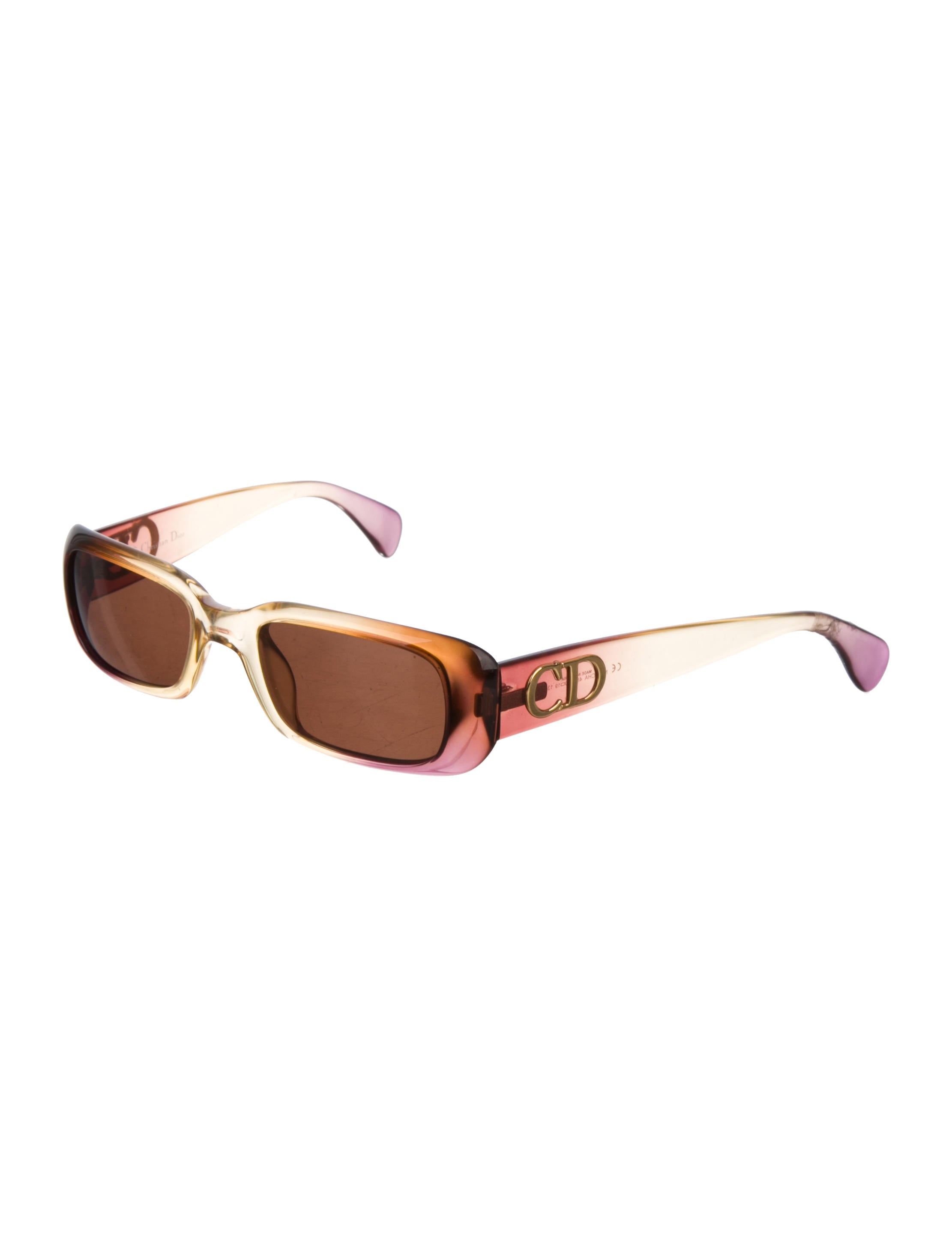 Christian Dior Natacha Rectangular Sunglasses - Brown Sunglasses