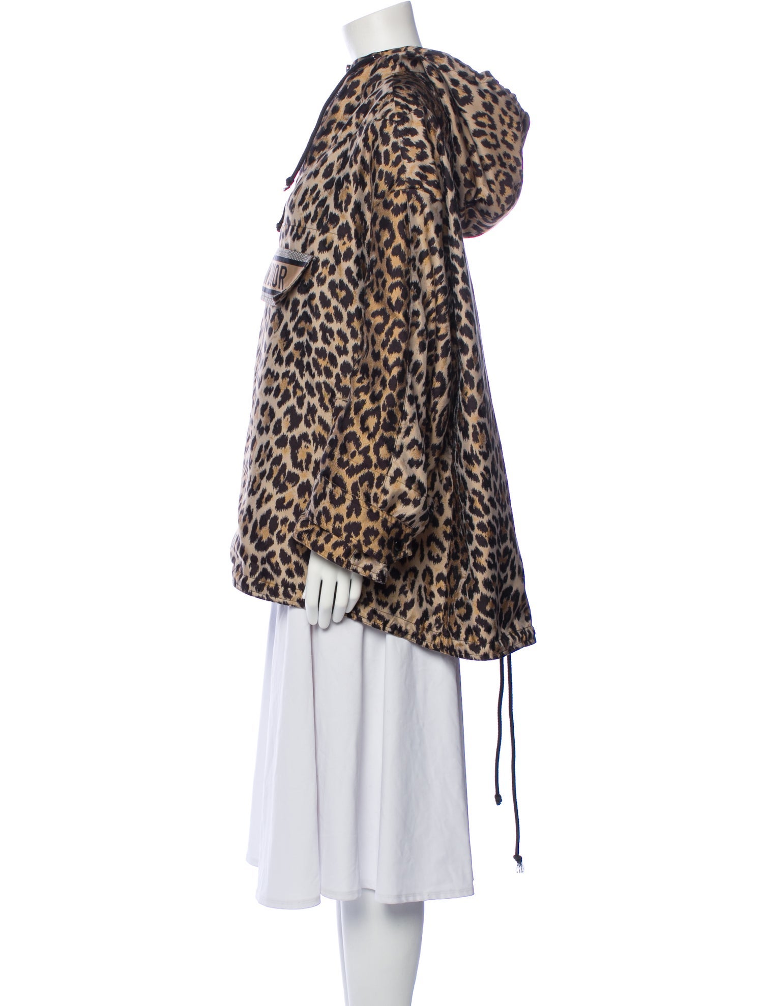 Christian Dior 2021 Leopard Anorak Faux Fur Jacket - Neutrals