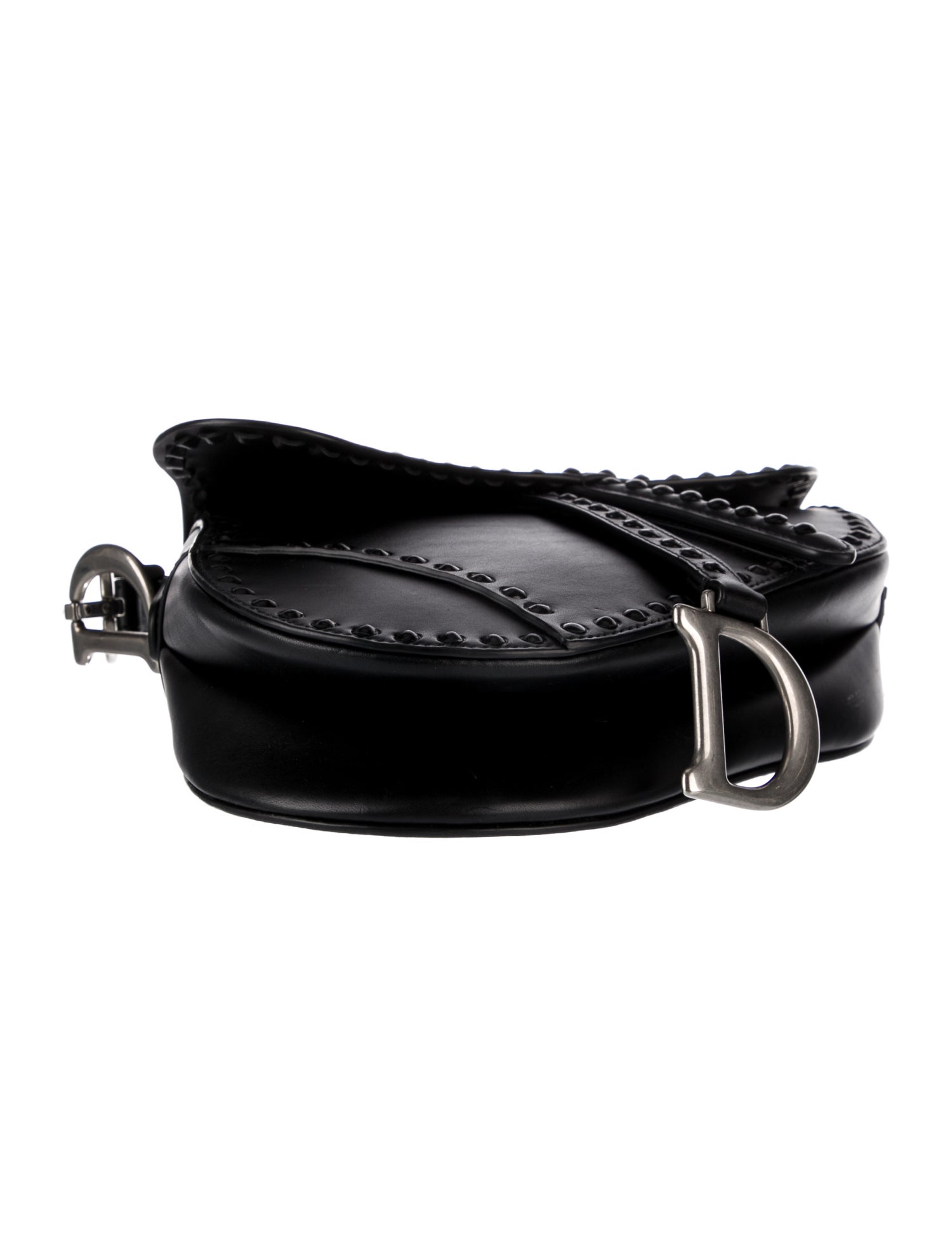 Christian Dior 2022 Studded Saddle Bag - Black Shoulder Bags