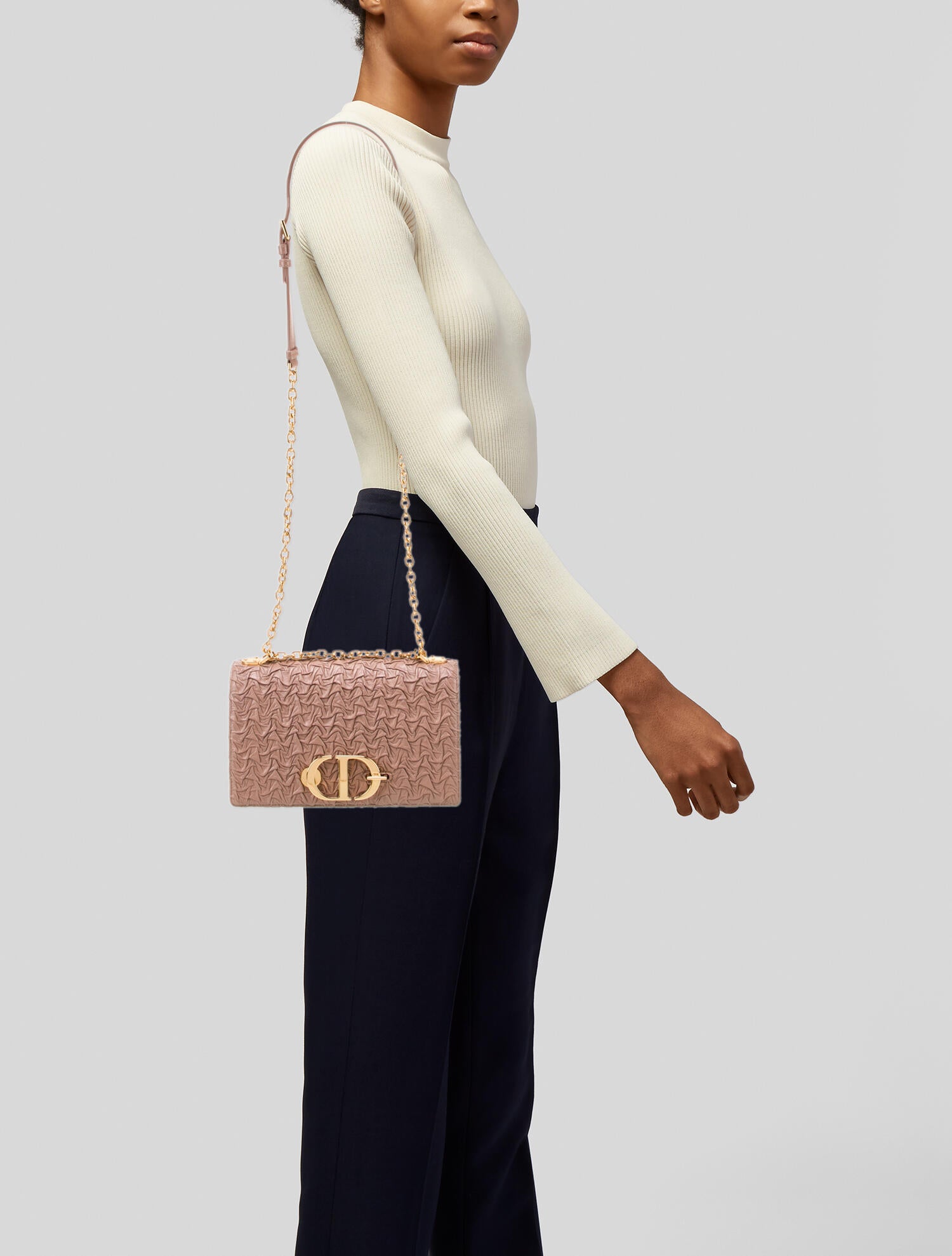 Christian Dior Wavy-Effect 30 Montaigne Bag - Neutrals