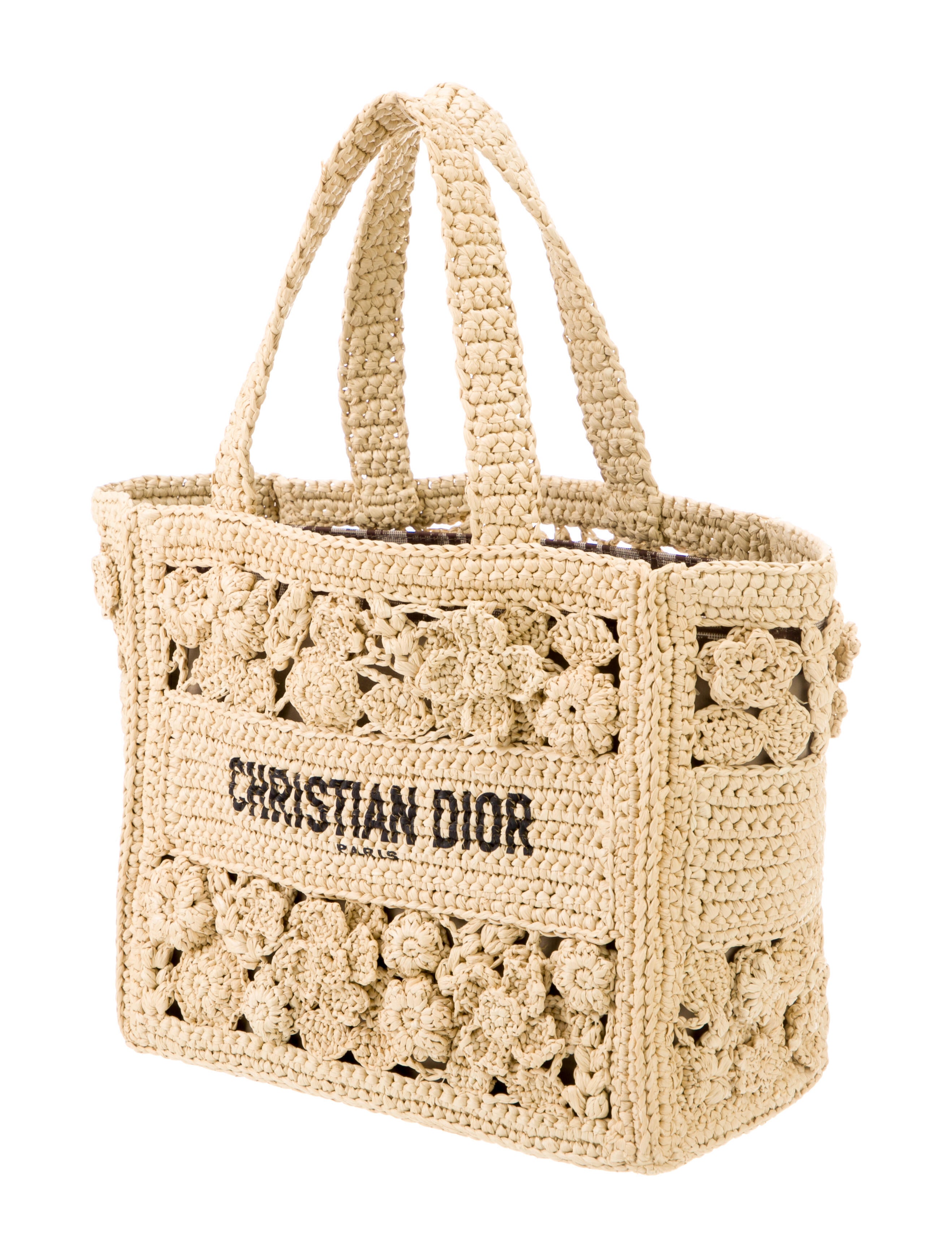 Christian Dior 2023 Small Crochet Book Tote - Black Totes