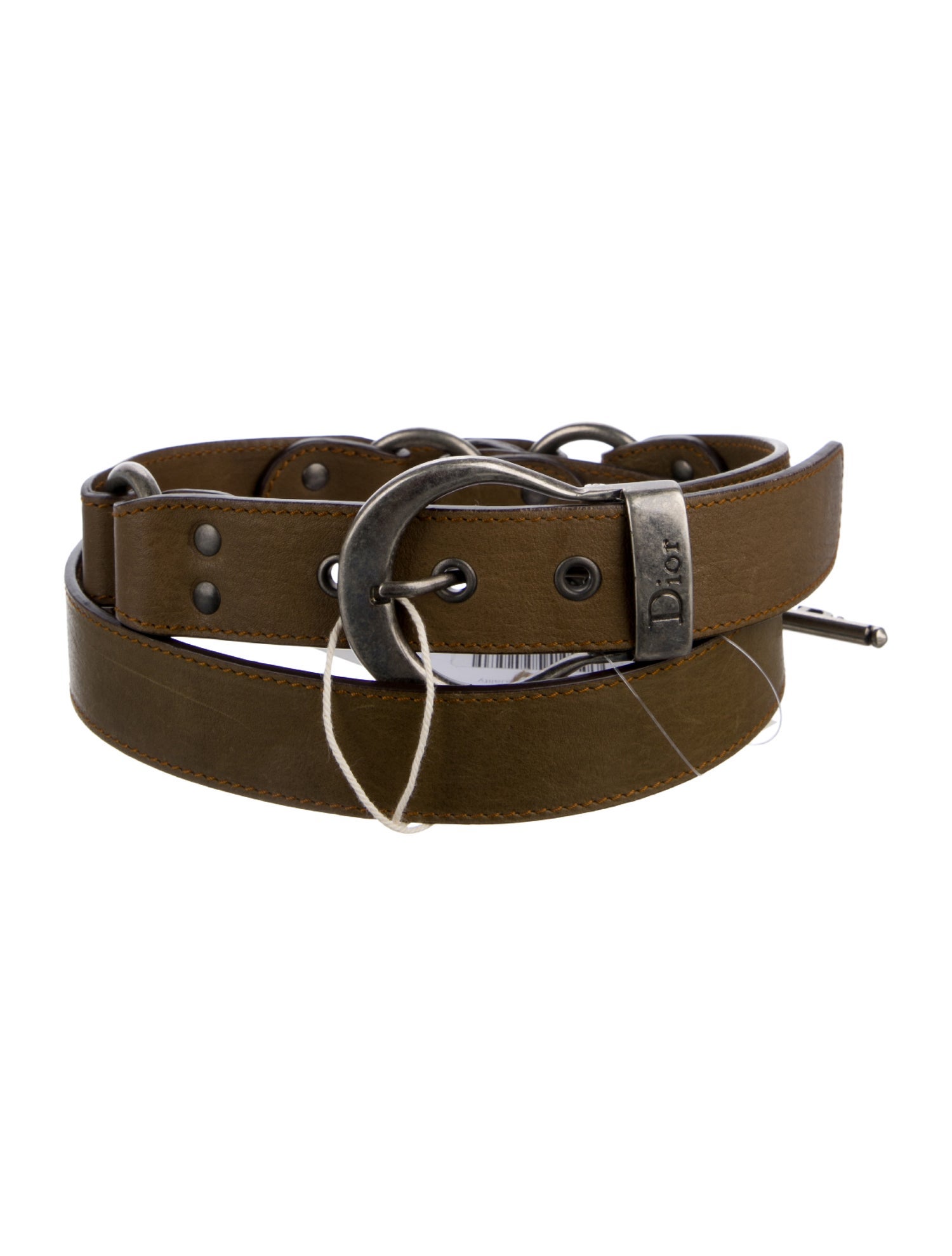 CHRISTIAN DIOR Waist Size M Navy Leather Belt main image 0