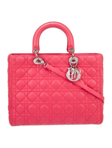 Christian Dior Handle Bags Large Cannage Lady Bag