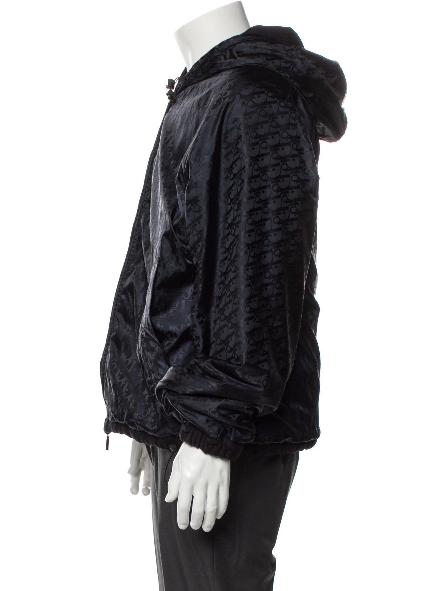 DIOR MEN 2023 Obliqued Lined Reversible Hooded Windbreaker - Black