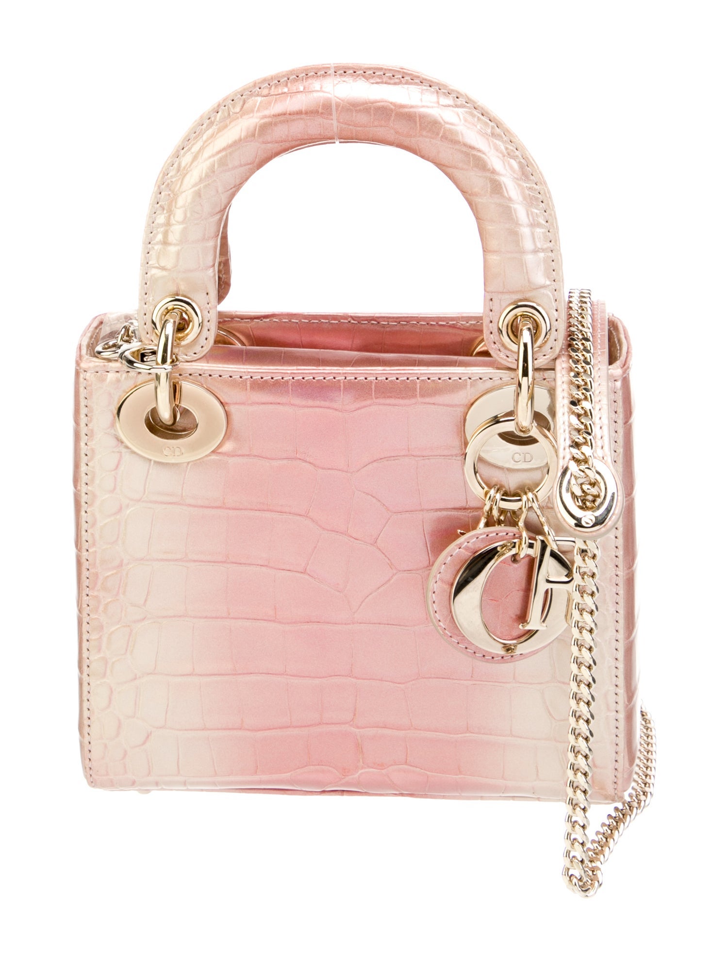 Christian Dior 2022 Prism Alligator Mini Lady Dior Bag w/ Strap