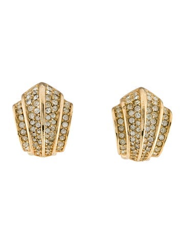 Christian Dior Clip-On Vintage Crystal Earrings