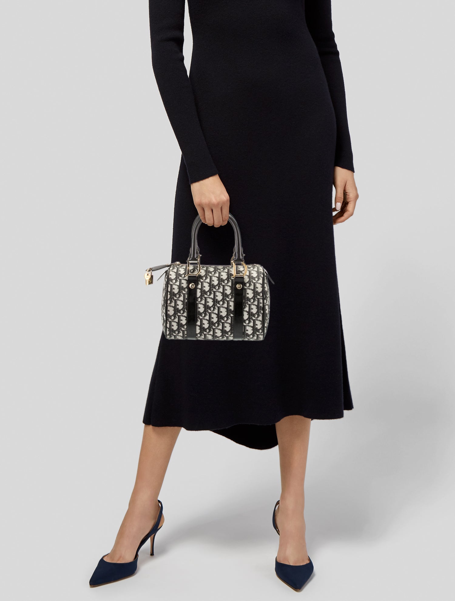 Christian Dior Vintage Mini Diorissimo Boston Bag - Black Handle