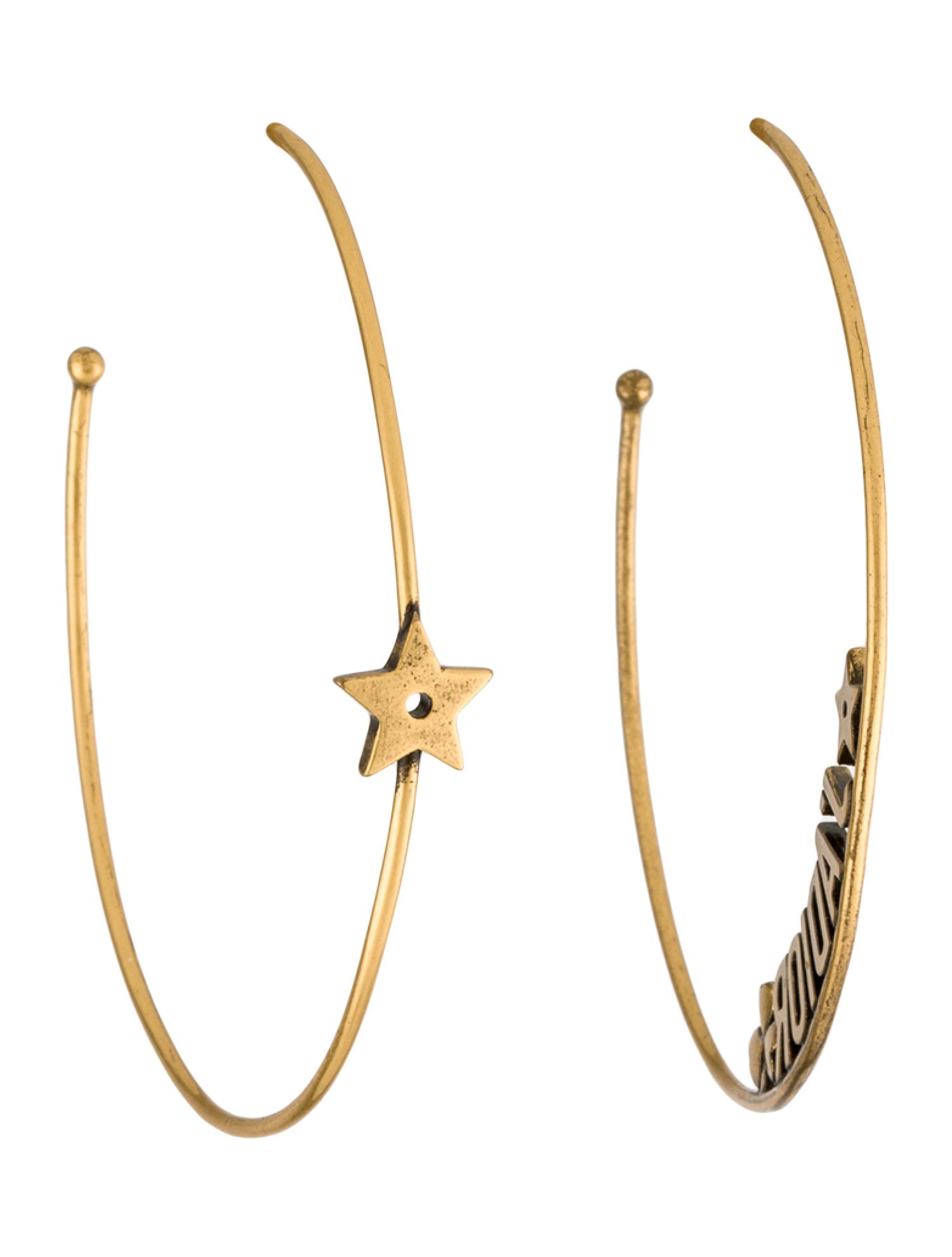 Christian Dior J'adior Asymmetrical Hoop Earrings GoldPlated Hoop